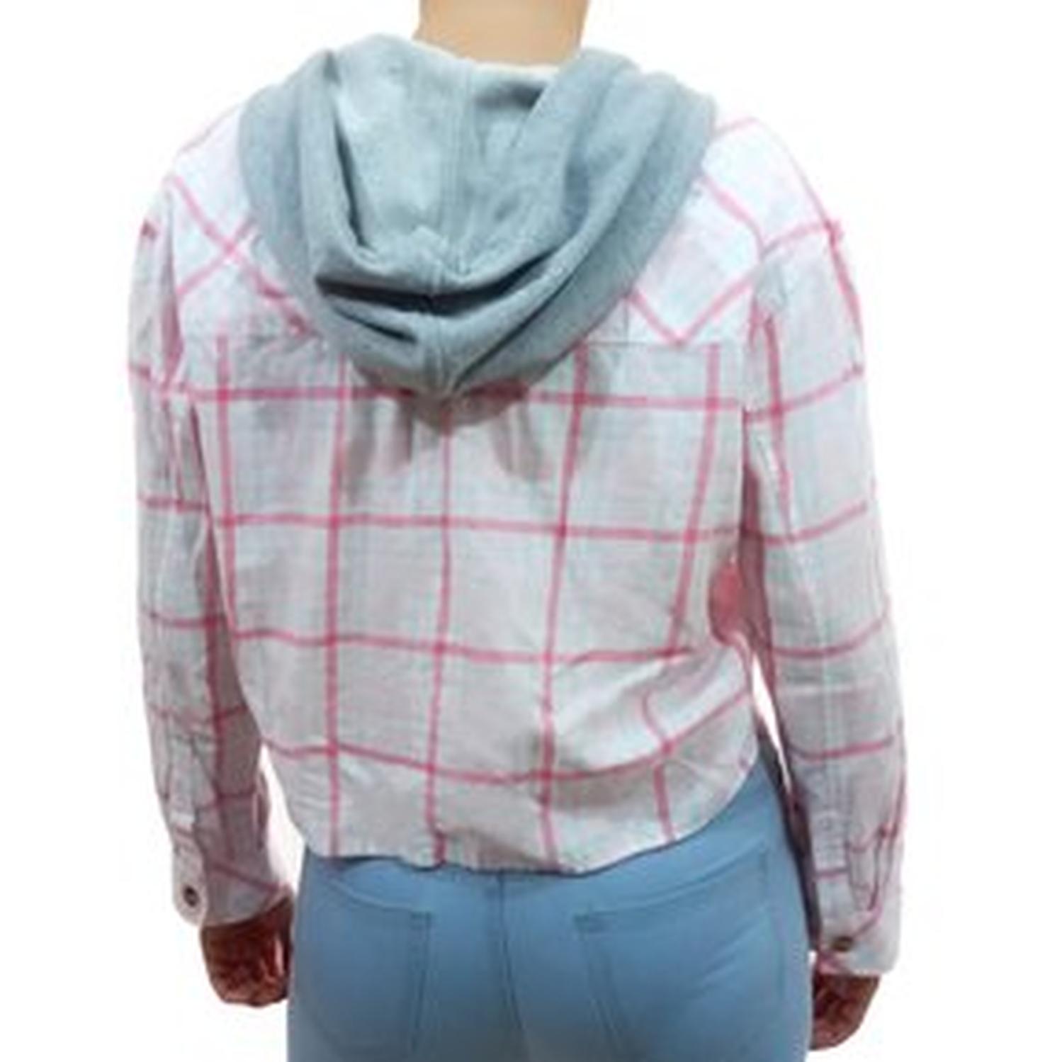 CAMISA TOMMY HILFIGER A CUADROS CON CAPUCHA - ROSADA - 2