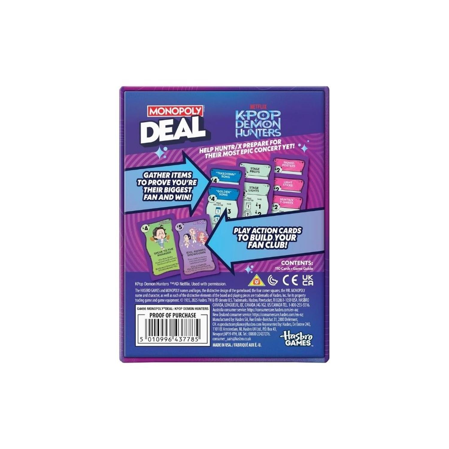 JUEGO DE CARTAS MONOPOLIO DEALS K-POP DEMON HUNTER - INGLES - 2