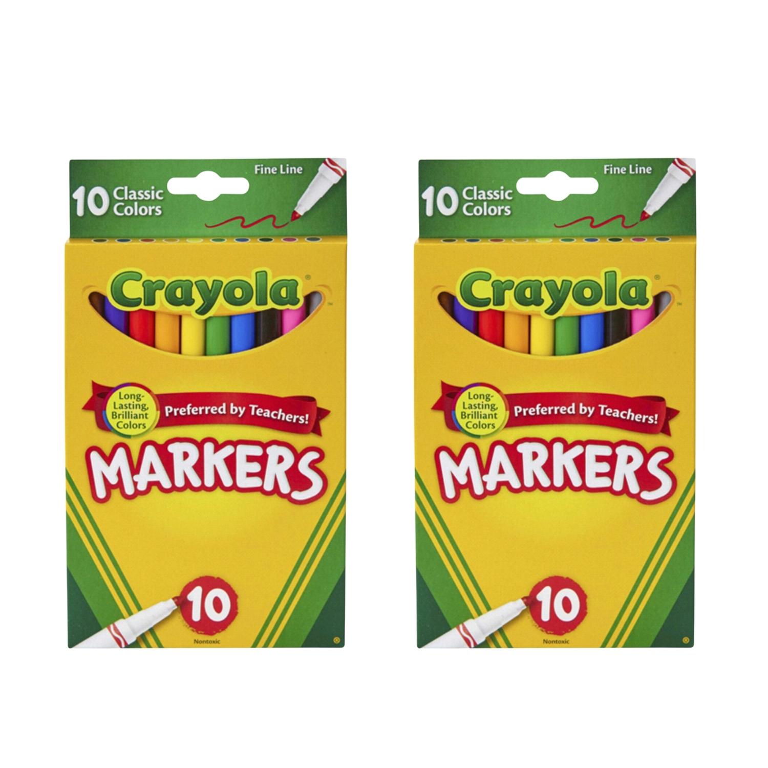 PACKX2 CRAYOLA MARKERS PLUMONES LÍNEA FINA CJ X 20 UNIDADES TAMAÑO TALLA UNICA - 1