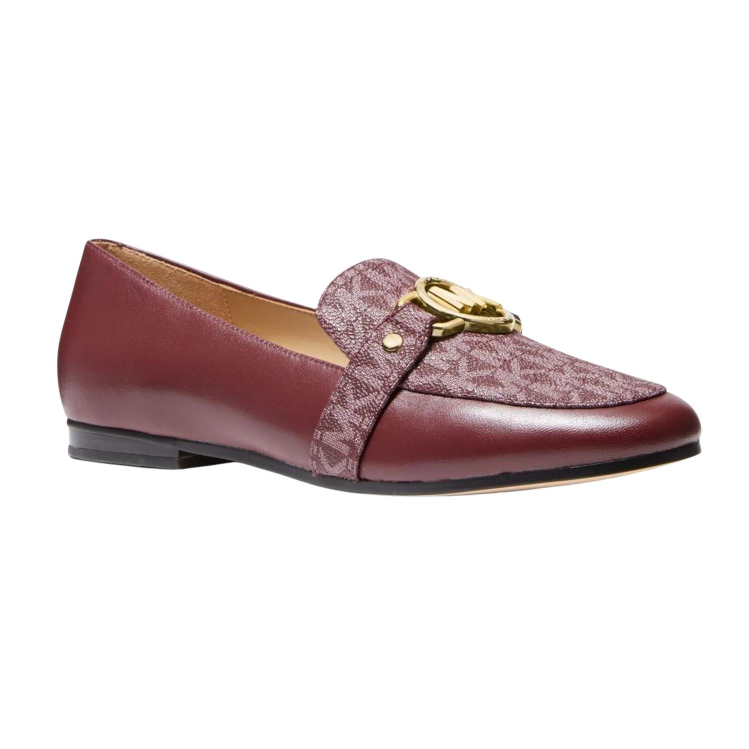 ZAPATO MOCASIN DE CUERO MICHAEL KORS RORY PARA MUJER - GUINDA - 1