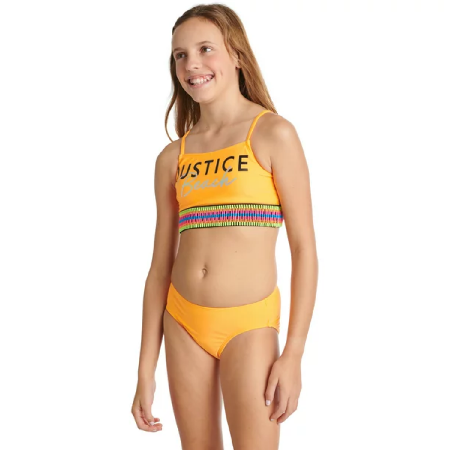 ROPA DE BAÑO BIKINI 2 PIEZAS PARA NIÑA JUSTICE - NARANJA - 1