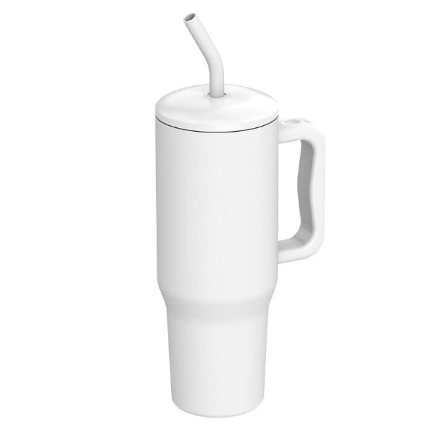 VASO TUMBLER CON ASA Y CAÑITA ANTIDERRAMES 40 OZ - BLANCO TAMAÑO 40 OZ - 1