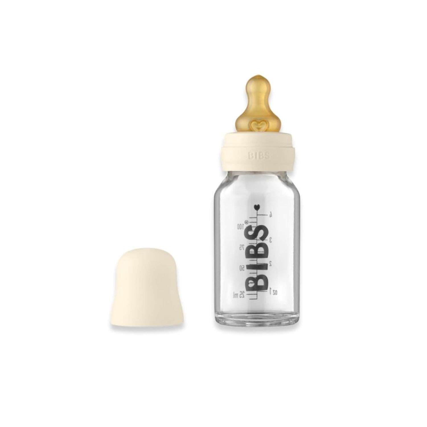 BIBS SET COMPLETO BIBERÓN VIDRIO LATEX NATURAL 110 ML - IVORY - 1