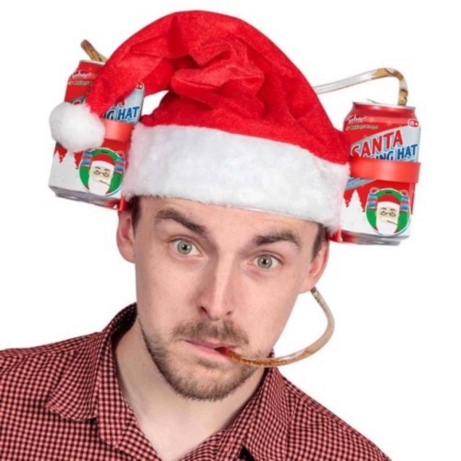 SOMBRERO DE PAPA NOEL PORTA BEBIDAS TAMAÑO M - 1