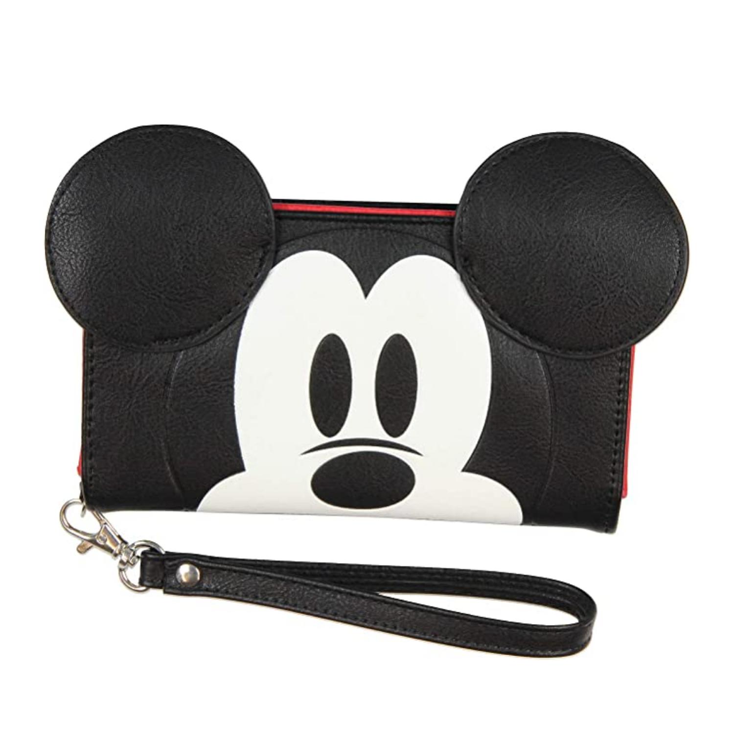 BILLETERA MICKEY MOUSE CON OREJAS Y ESPACIO PARA CELULAR - NEGRA TAMAÑO TALLA ÚNICA - 1