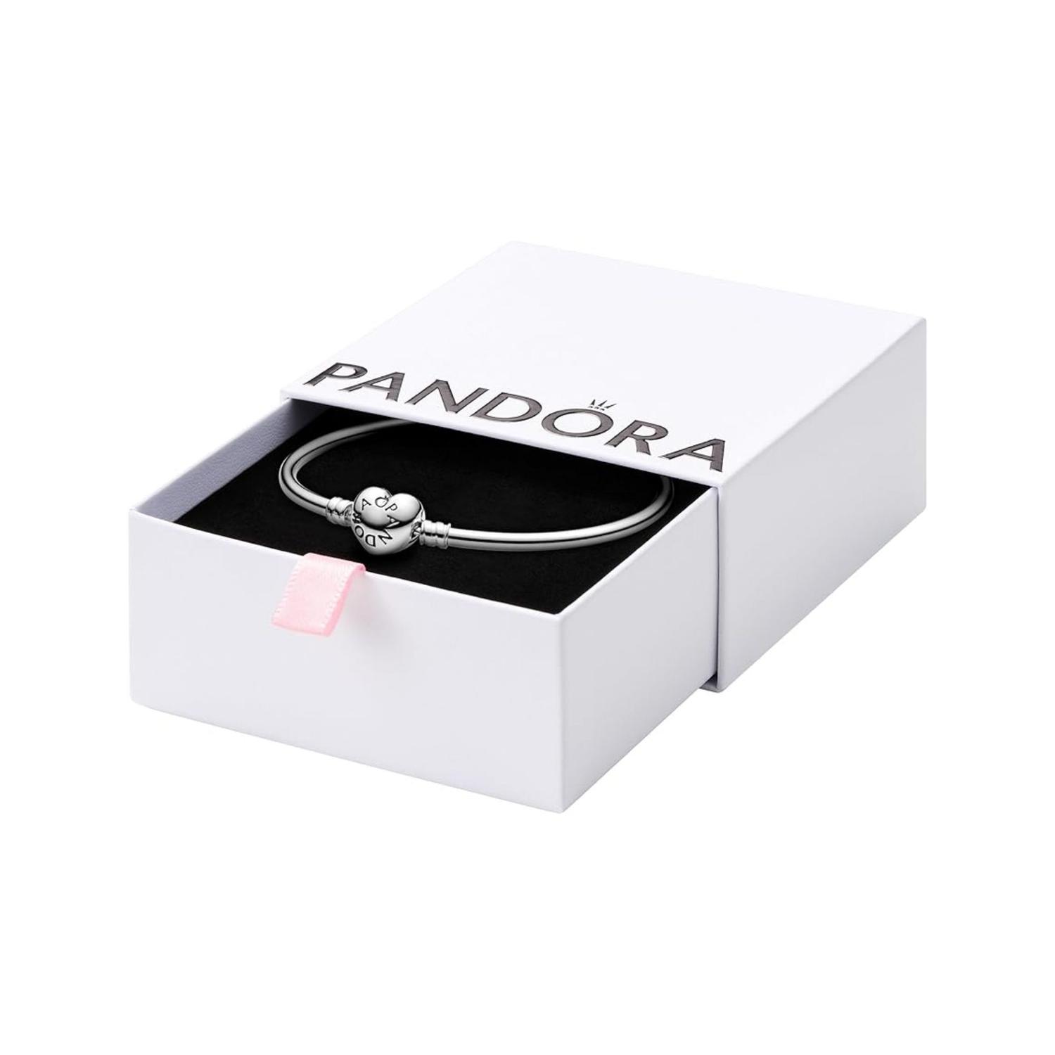 PULSERA DE PLATA PANDORA MOMENTS CON BROCHE DE CORAZÓN - 1