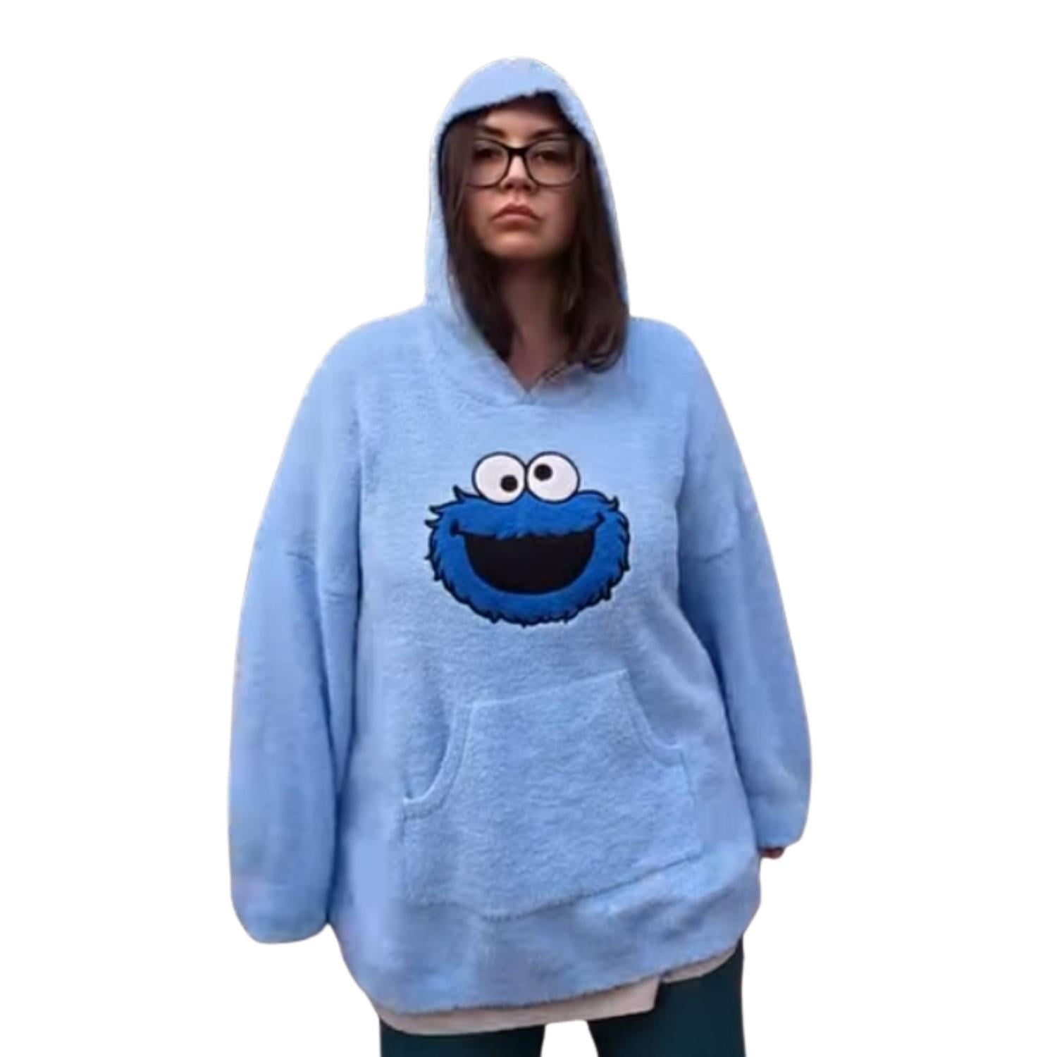 PIJAMA SUETER PLAZA SESAMO ELMO COOKIE MONSTER OVERSIZE - 1