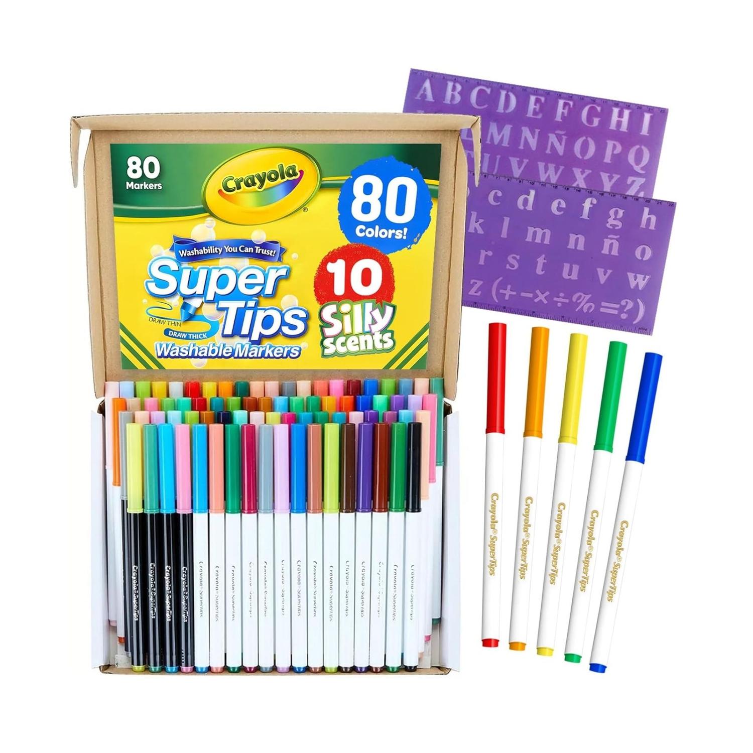 PLUMONES LETTERING CRAYOLA SUPERTIPS X 80 UNDS +20 SILLY SCENTS - 1