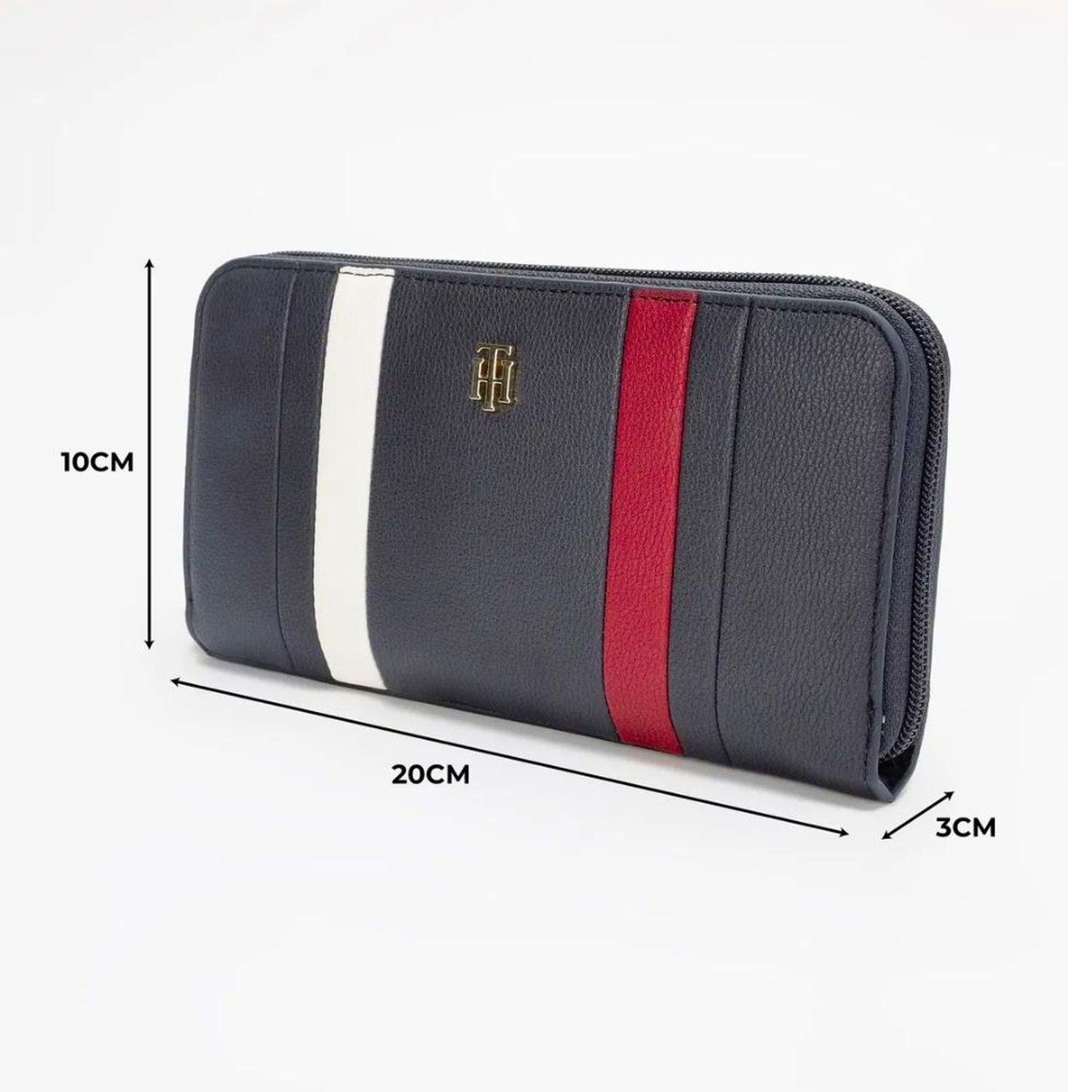 BILLETERA TOMMY HILFIGER STRIPED ZIP-AROUND AZUL - 2