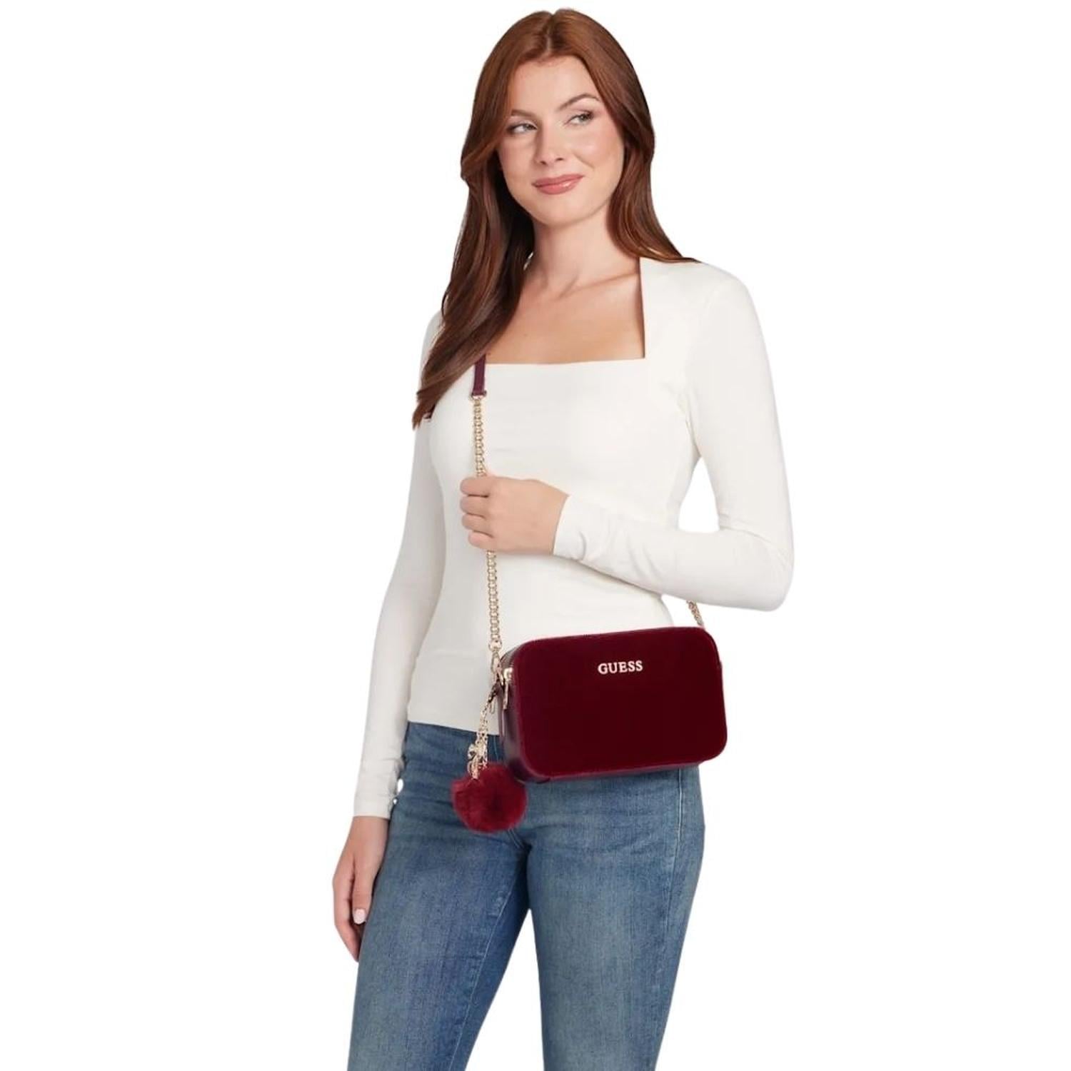 CARTERA CROSSBODY GUESS HOLLY - WINE VELVET - 4