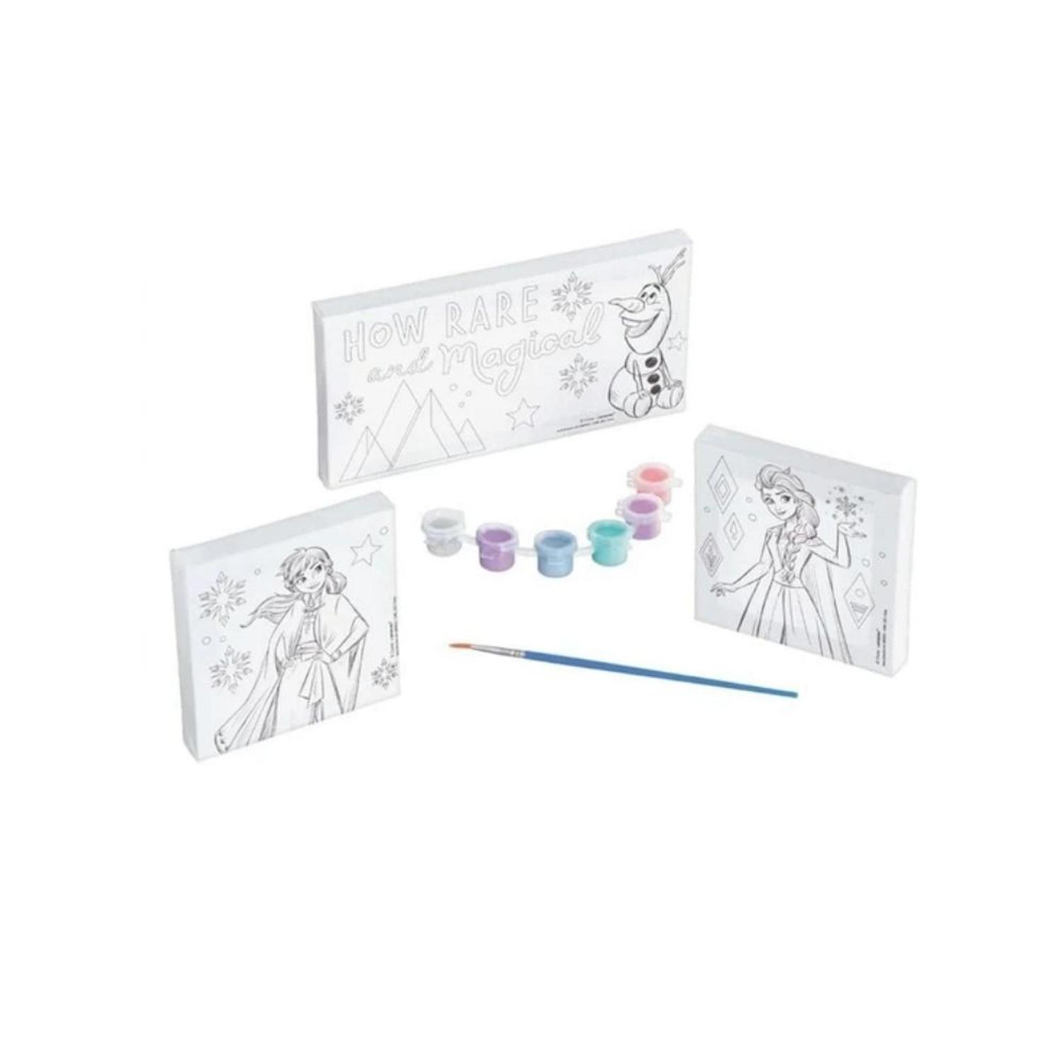 SET DE PINTURA 3 CANVAS PINCEL Y PINTURAS FROZEN DISNEY - 1