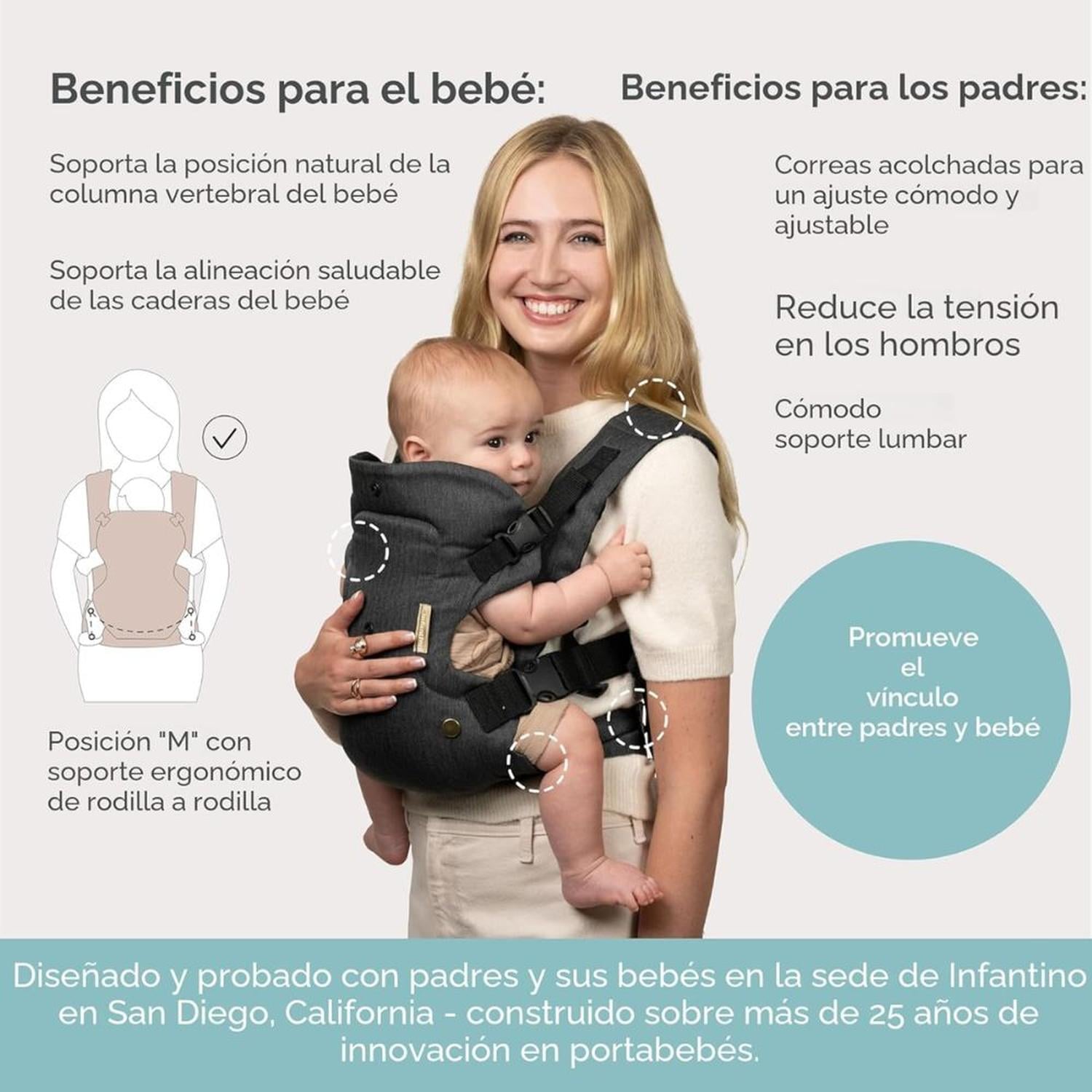 PORTABEBES CONVERTIBLE 4 EN 1 INFANTINO FLIP LUXE - 4