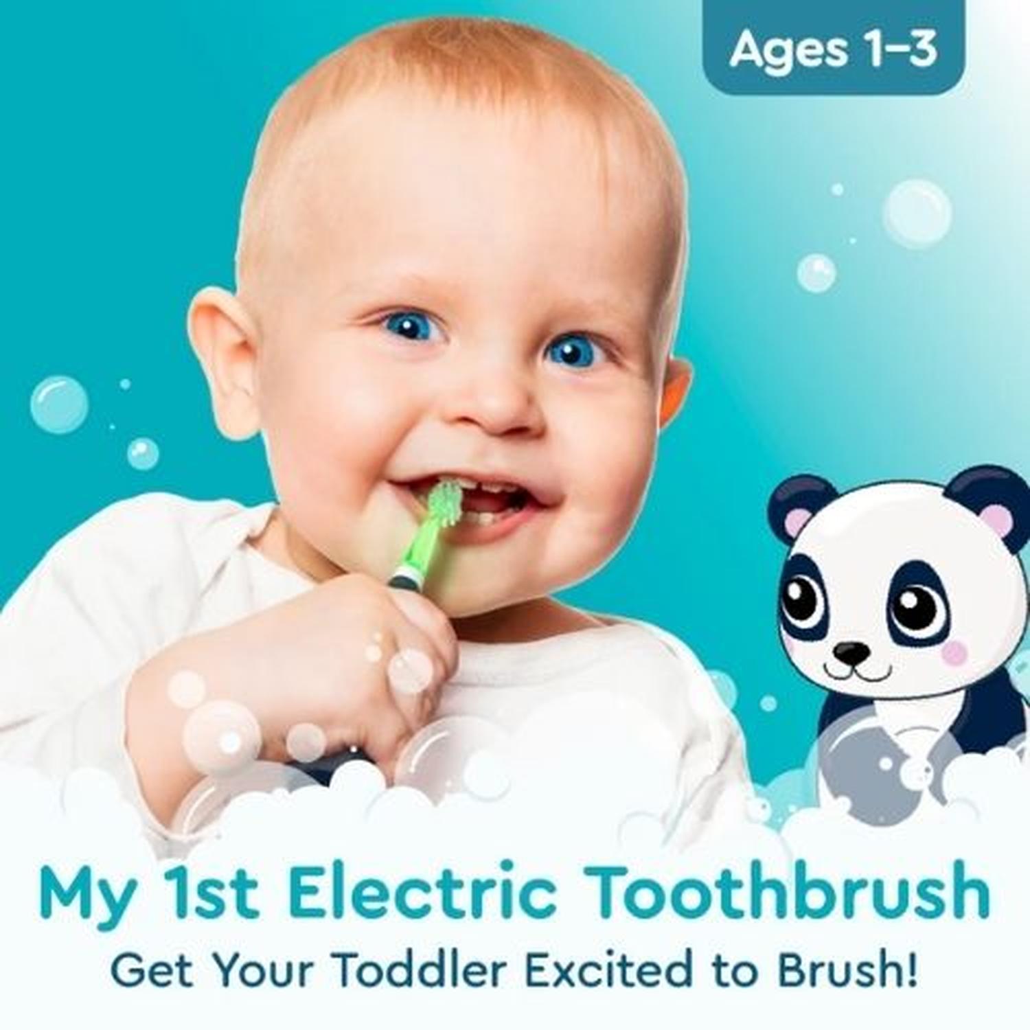 SET CEPILLO DE DIENTES ELECTRICO BRUSHEEZ PARA TODDLER 1-3 AÑOS - PANDA - 2