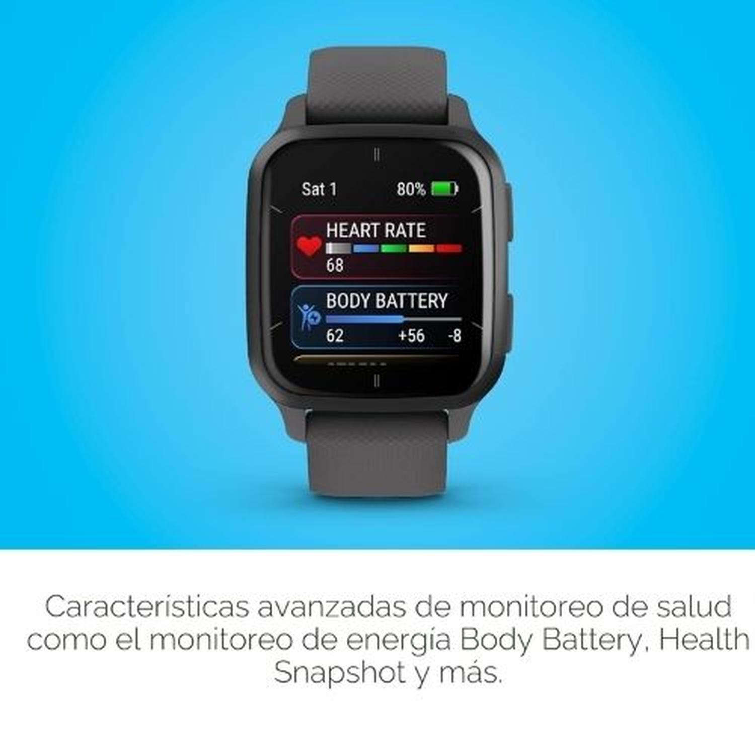 RELOJ SMARTWATCH GARMIN VENU SQ 2 GPS - NEGRO - 4