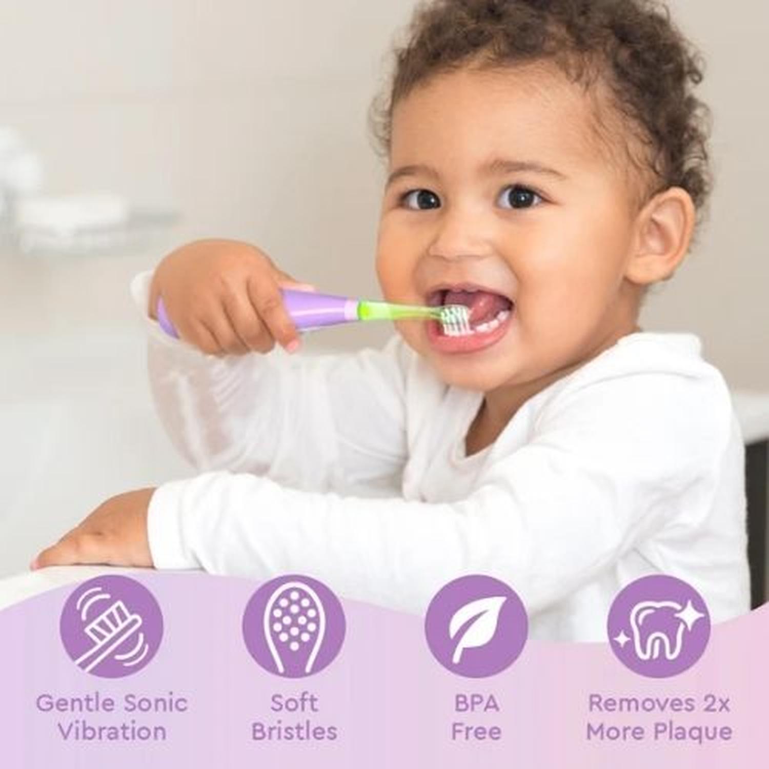 SET CEPILLO DE DIENTES ELECTRICO BRUSHEEZ PARA TODDLER 1-3 AÑOS - UNICORNIO - 4