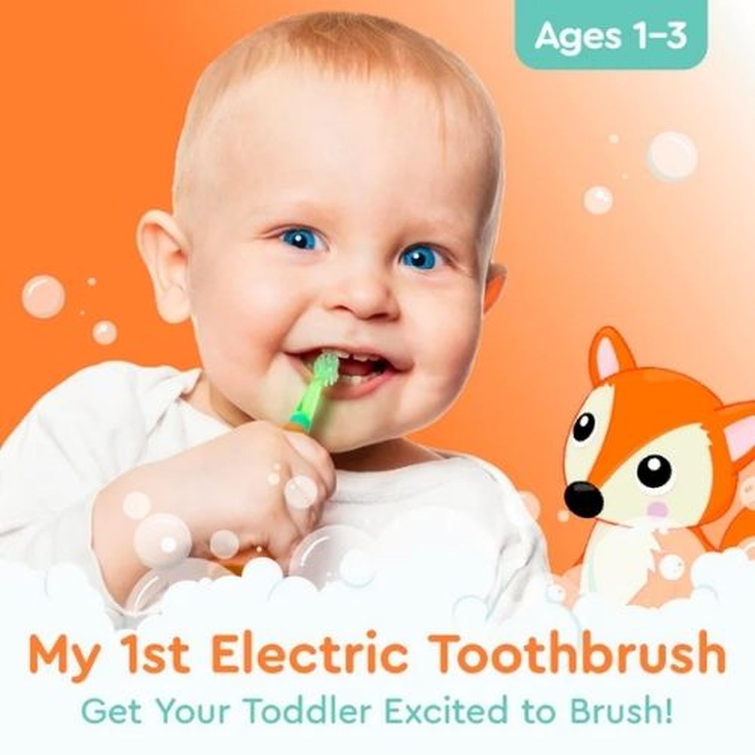 SET CEPILLO DE DIENTES ELECTRICO BRUSHEEZ PARA TODDLER 1-3 AÑOS - ZORRO - 2