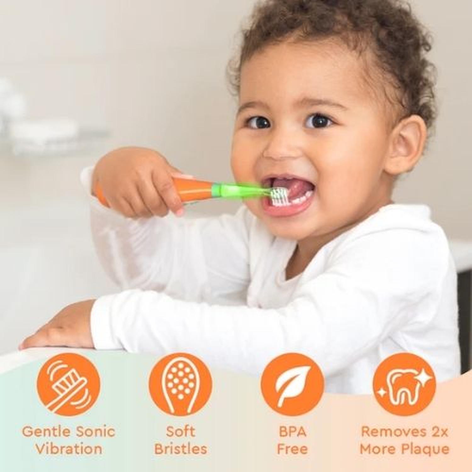 SET CEPILLO DE DIENTES ELECTRICO BRUSHEEZ PARA TODDLER 1-3 AÑOS - ZORRO - 4