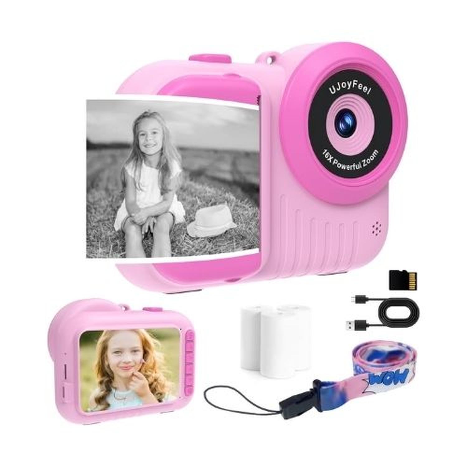 CAMARA FOTOGRAFICA DE IMPRESIÓN INSTANTÁNEA CON 3 ROLLOS DE PAPEL - ROSA - 1