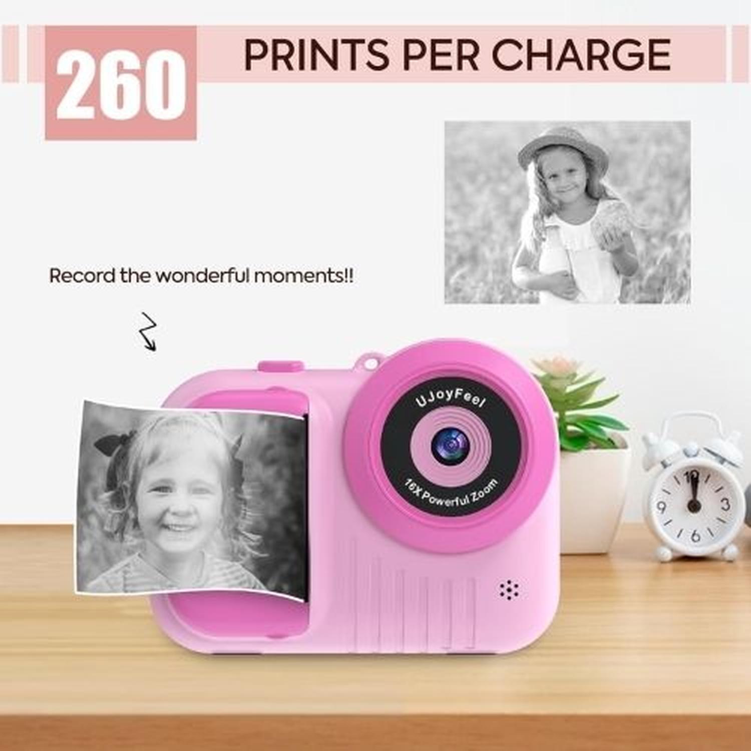 CAMARA FOTOGRAFICA DE IMPRESIÓN INSTANTÁNEA CON 3 ROLLOS DE PAPEL - ROSA - 3