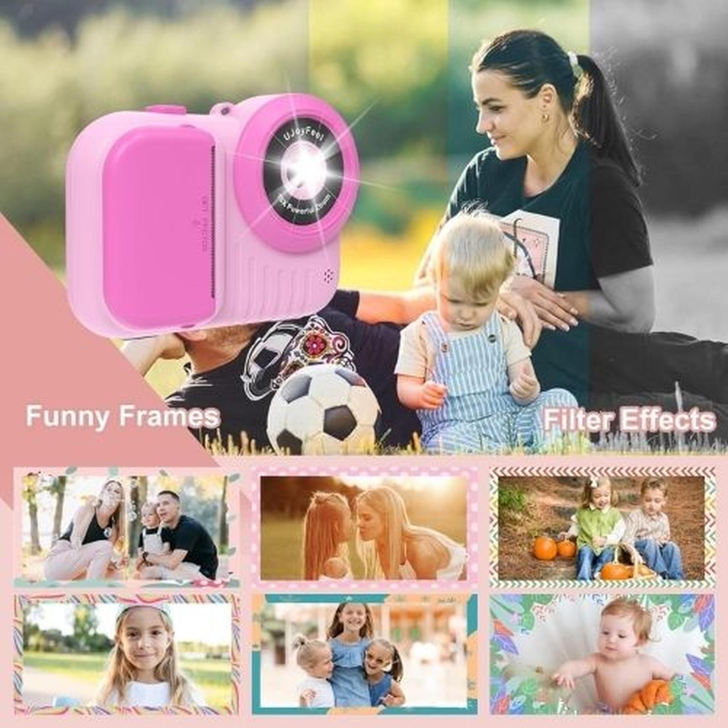 CAMARA FOTOGRAFICA DE IMPRESIÓN INSTANTÁNEA CON 3 ROLLOS DE PAPEL - ROSA - 5