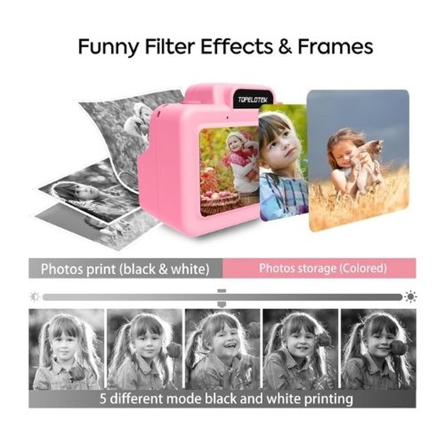CAMARA FOTOGRAFICA DE IMPRESIÓN INSTANTÁNEA CON 3 ROLLOS DE PAPEL - ROSA - 4