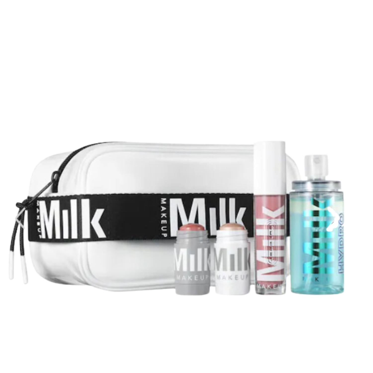 KIT MILK MAKEUP THE WERKS RUBOR + LIP OIL GLOSS + ILUMINADOR + HYDRO FACIAL TAMAÑO TALLA ÚNICA - 1