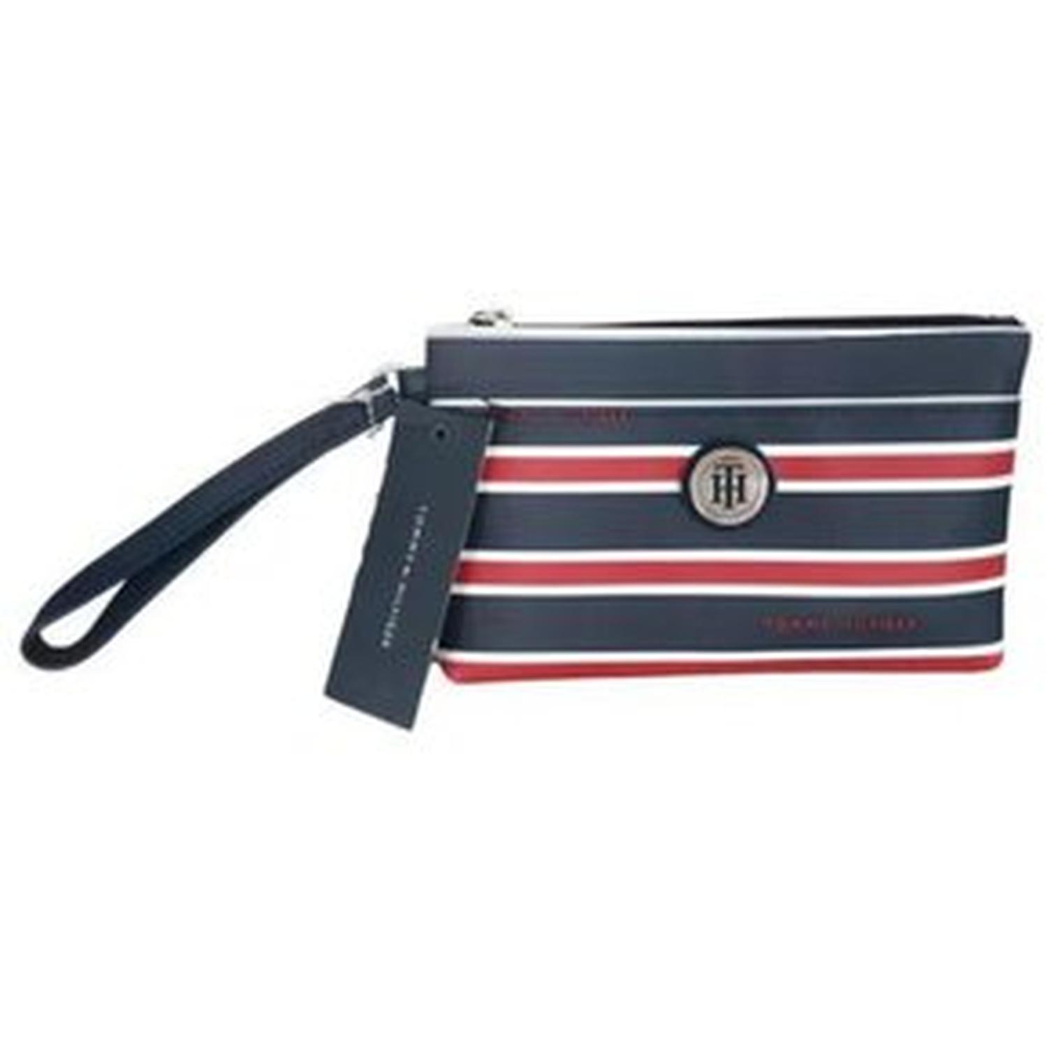 WRISLET O CARTERA DE MANO TIPO BILLETERA TOMMY HILFIGER NEGRO Y ROJO TAMAÑO TALLA ÚNICA - 1