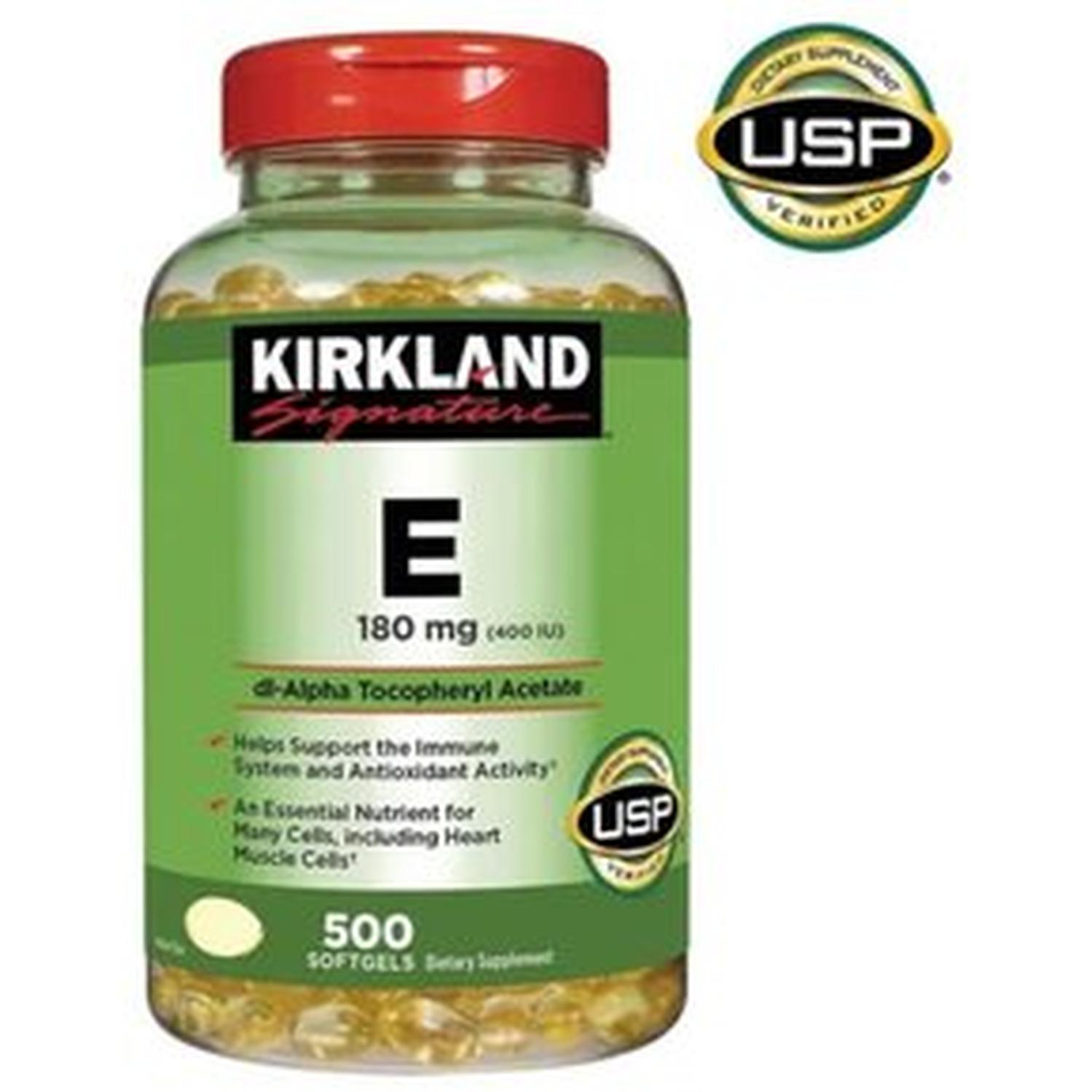 VITAMINA E 180 MG KIRKLAND SIGNATURE 500 SOFTGELS BLANCO TAMAÑO TALLA ÚNICA - 1