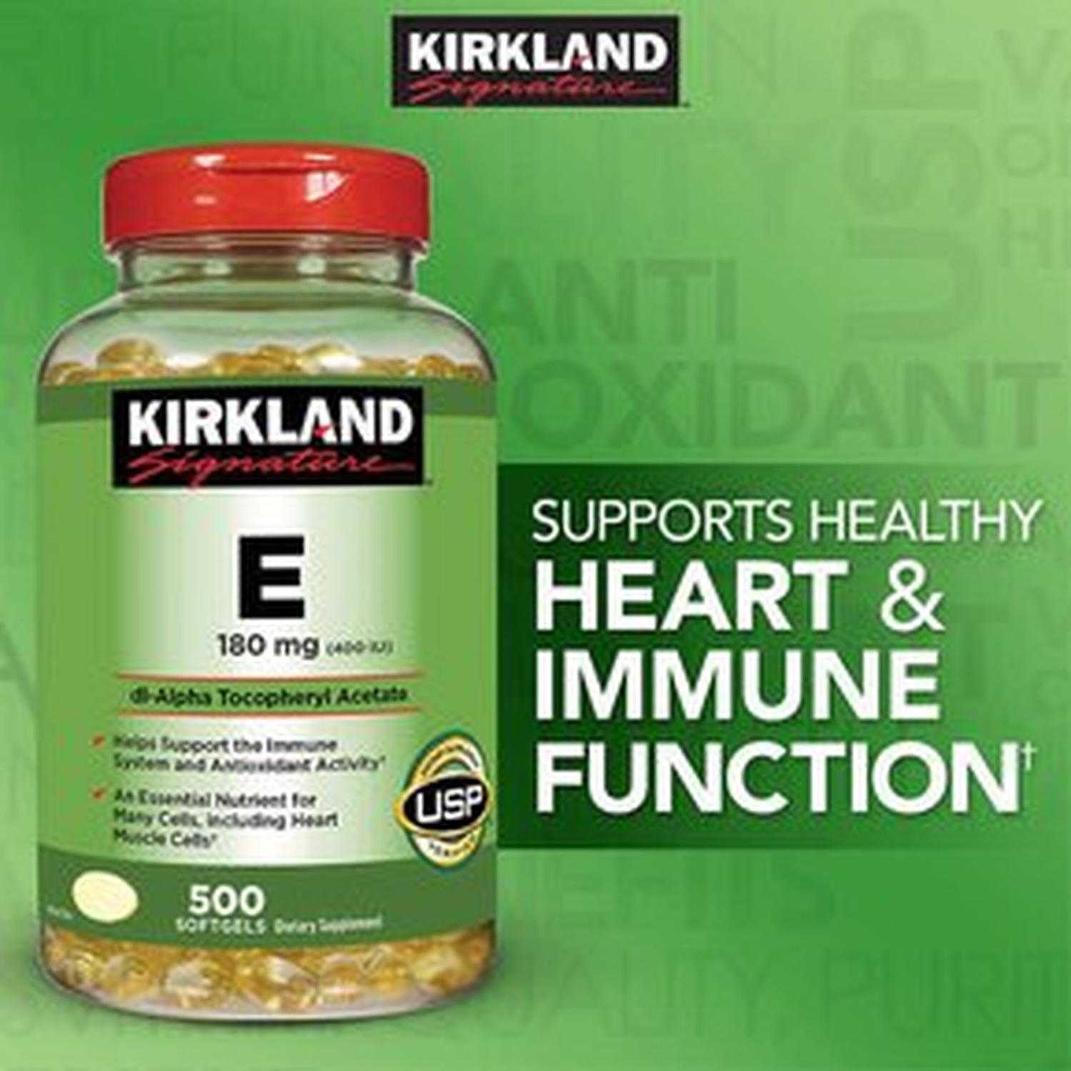 VITAMINA E 180 MG KIRKLAND SIGNATURE 500 SOFTGELS BLANCO TAMAÑO TALLA ÚNICA - 2