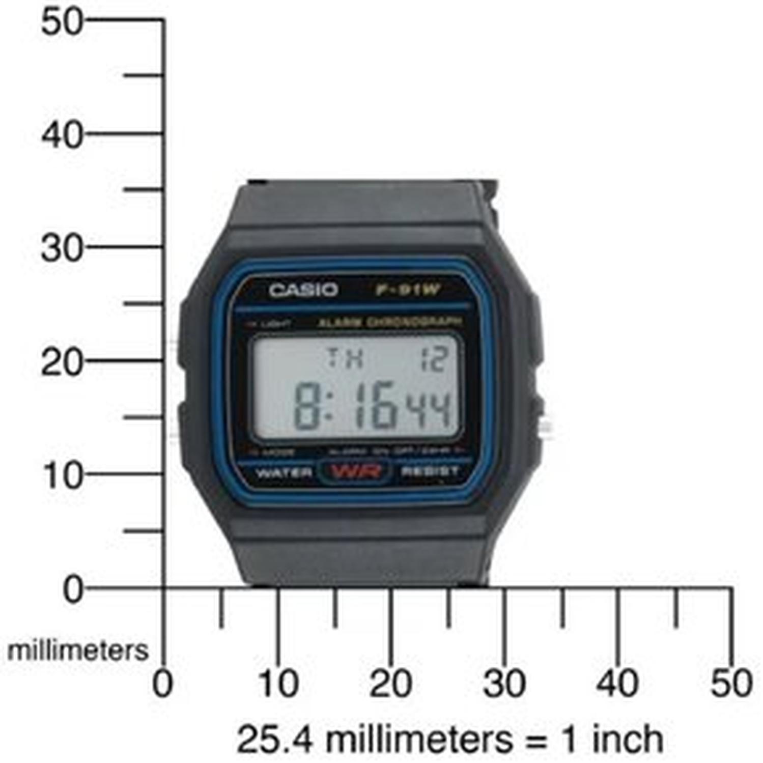 RELOJ CLÁSICO CASIO F91W-1 CORREA DE RESINA DIGITAL NEGRA HOMBRE TAMAÑO TALLA UNICA - 6