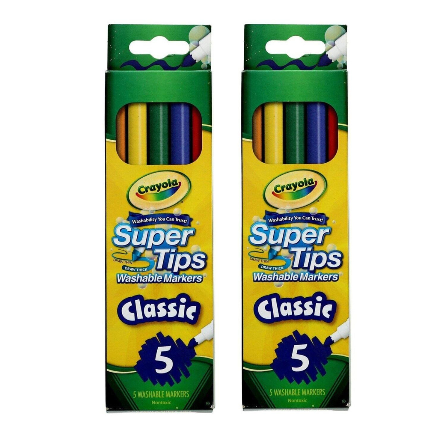 PACKX2 PLUMONES LETTERING CRAYOLA SUPERTIPS X 5 UNDS TAMAÑO TALLA UNICA - 1