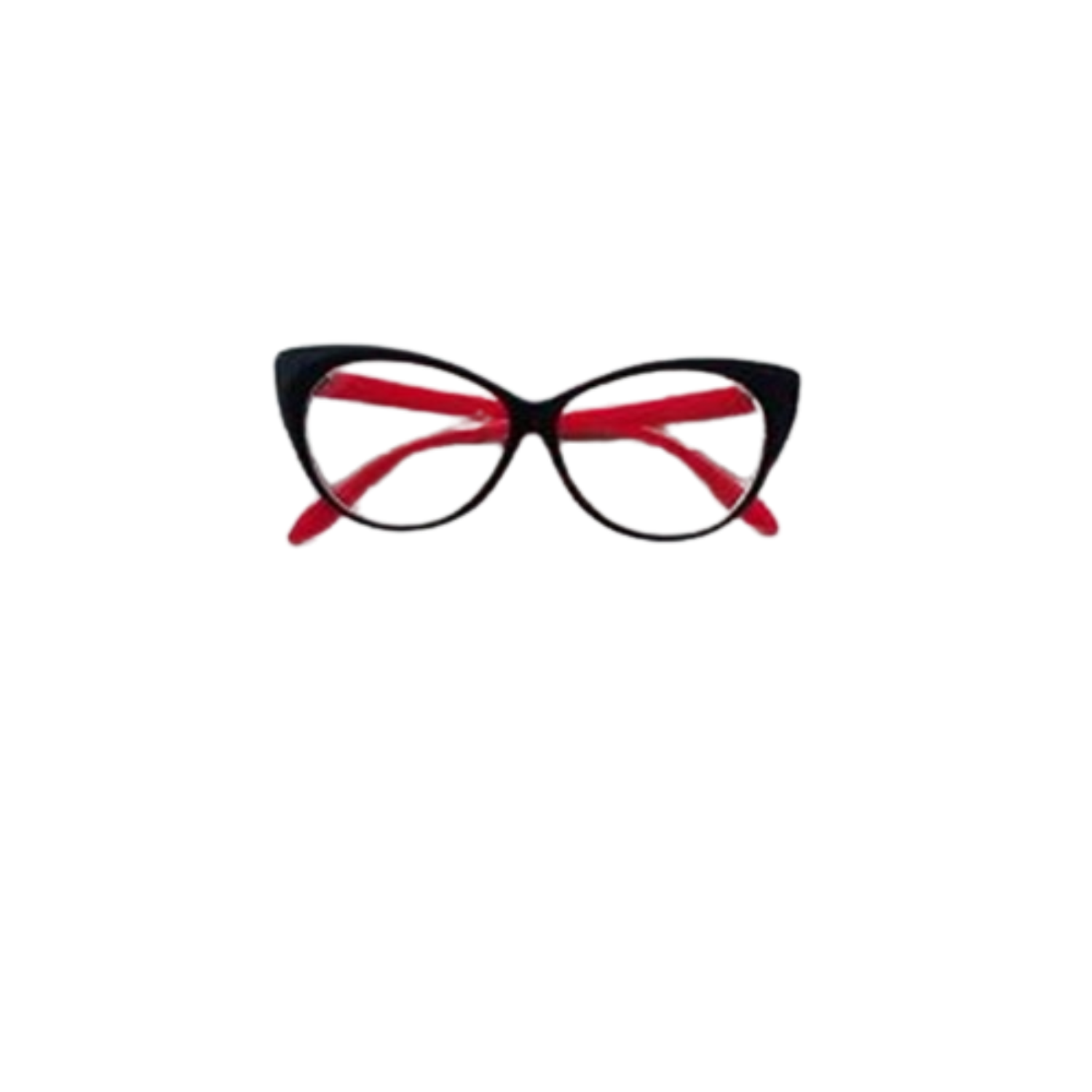 MONTURAS LENTES CAT EYE NEGRO BRILLANTE CON ROJO TAMAÑO TALLA ÚNICA - 2