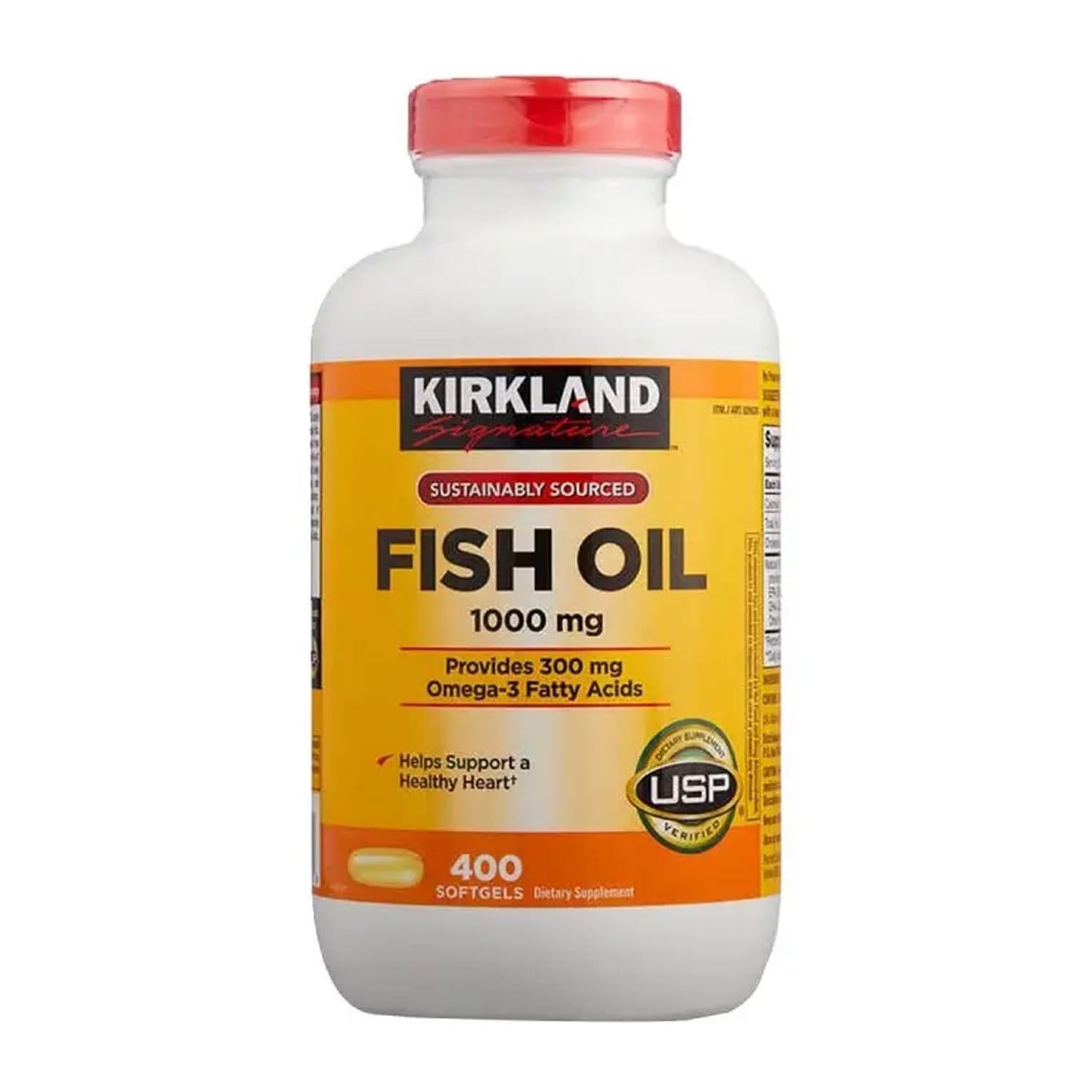 ACEITE DE PESCADO 1000 MG OMEGA 3 KIRKLAND 400 SOFTGELS BLANCO - 1