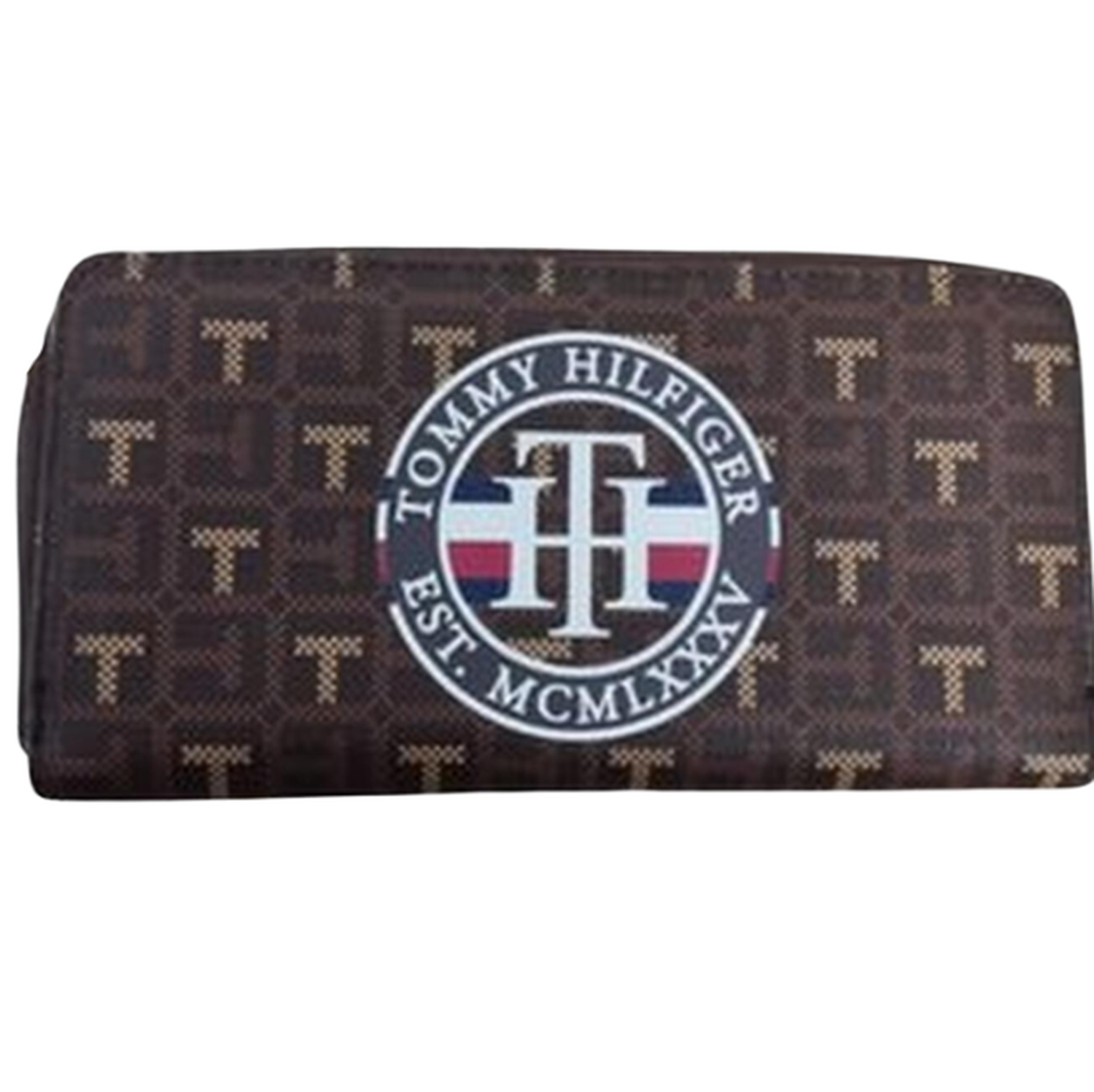 BILLETERA TOMMY HILFIGER MONOGRAM CON CIERRE - MARRÓN TAMAÑO TALLA ÚNICA - 1