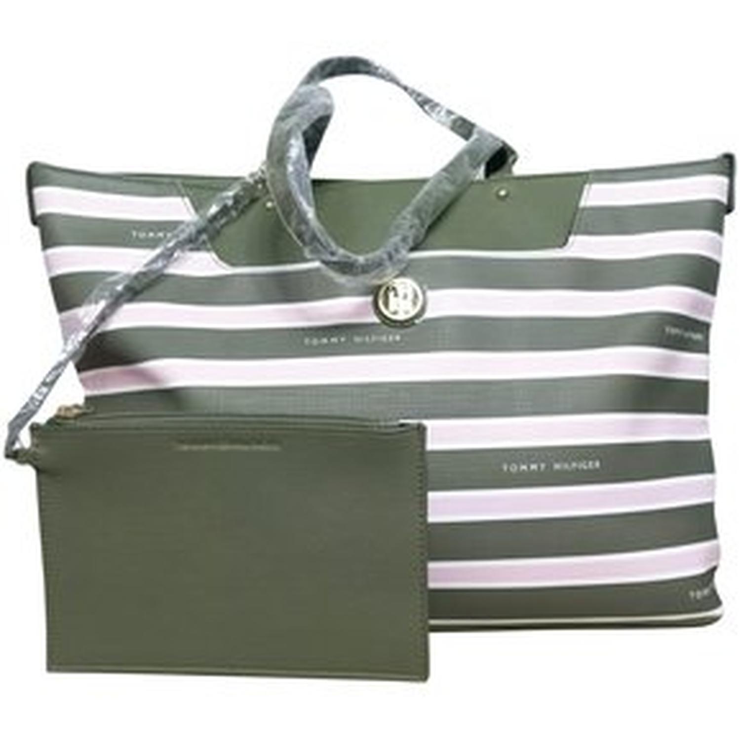CARTERA GRANDE TOMMY HILFIGER CON TARJETERO VERDE Y ROSA TAMAÑO TALLA ÚNICA - 1