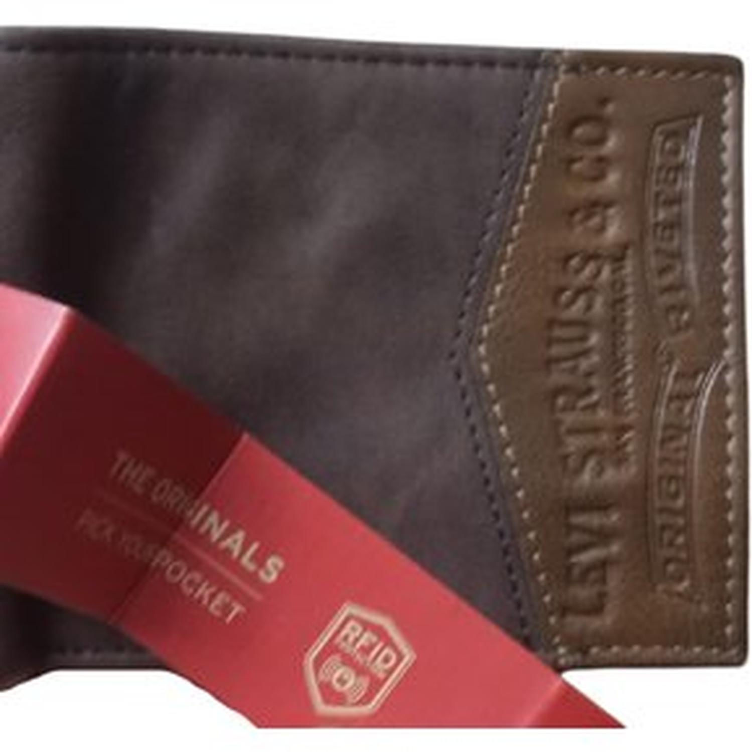 BILLETERA MARRON BIFOLD DE CUERO LEVI'S TAMAÑO TALLA ÚNICA - 6