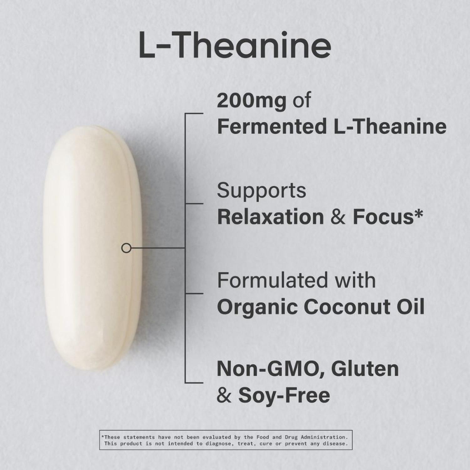 SUPLEMENTO DE L-TEANINA SUNTHEANINE 200 MG SPORTS RESEARCH - 150 CÁPSULAS BLANDAS NEGRO - 5