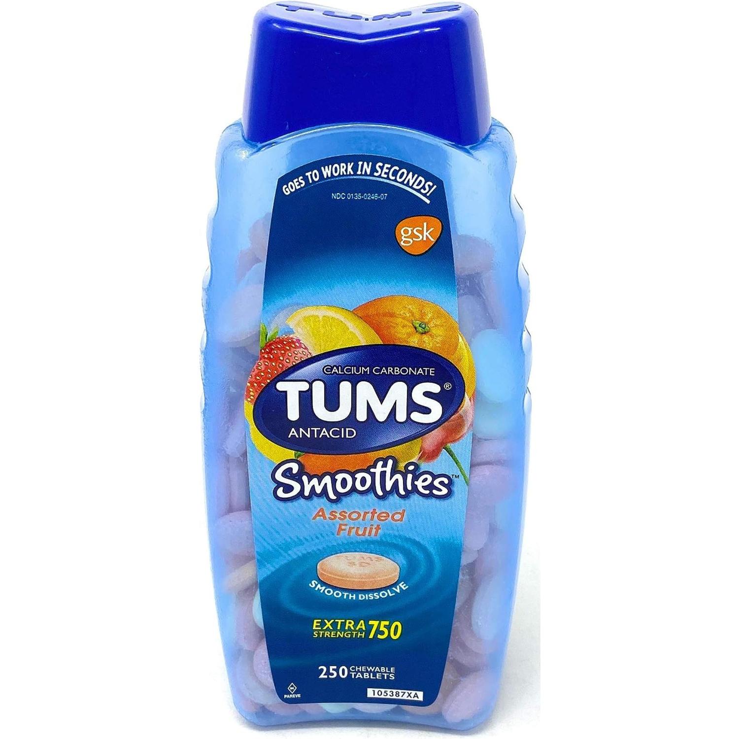 ANTIACIDOS TUMS ULTRA FUERTE 750 MG - 250 MASTICABLES AZUL TAMAÑO TALLA ÚNICA - 1