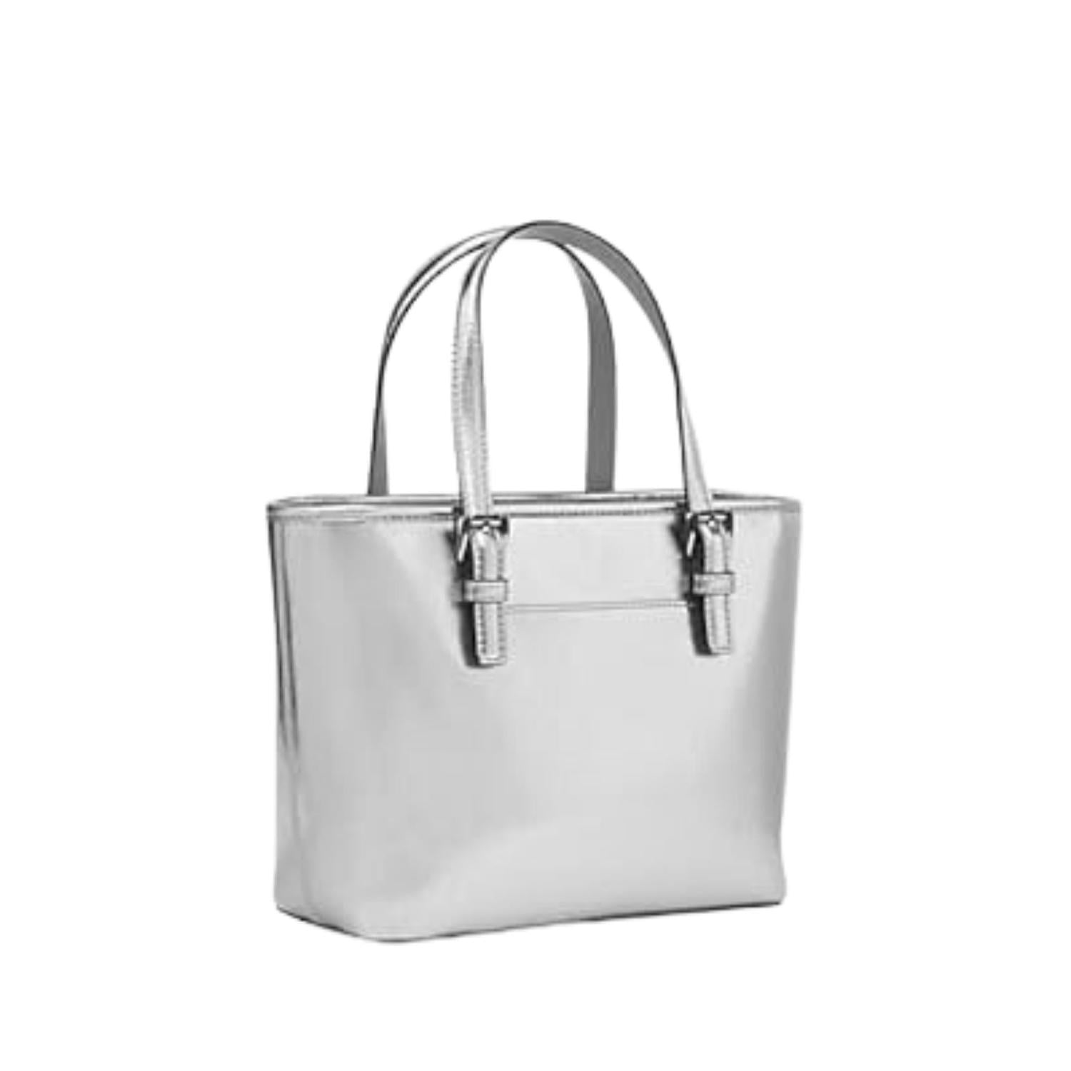 CARTERA DOBLE ASA MICHAEL KORS XS METALLIC TOP-ZIP TOTE BAG - PLATEADO TAMAÑO TALLA ÚNICA - 2