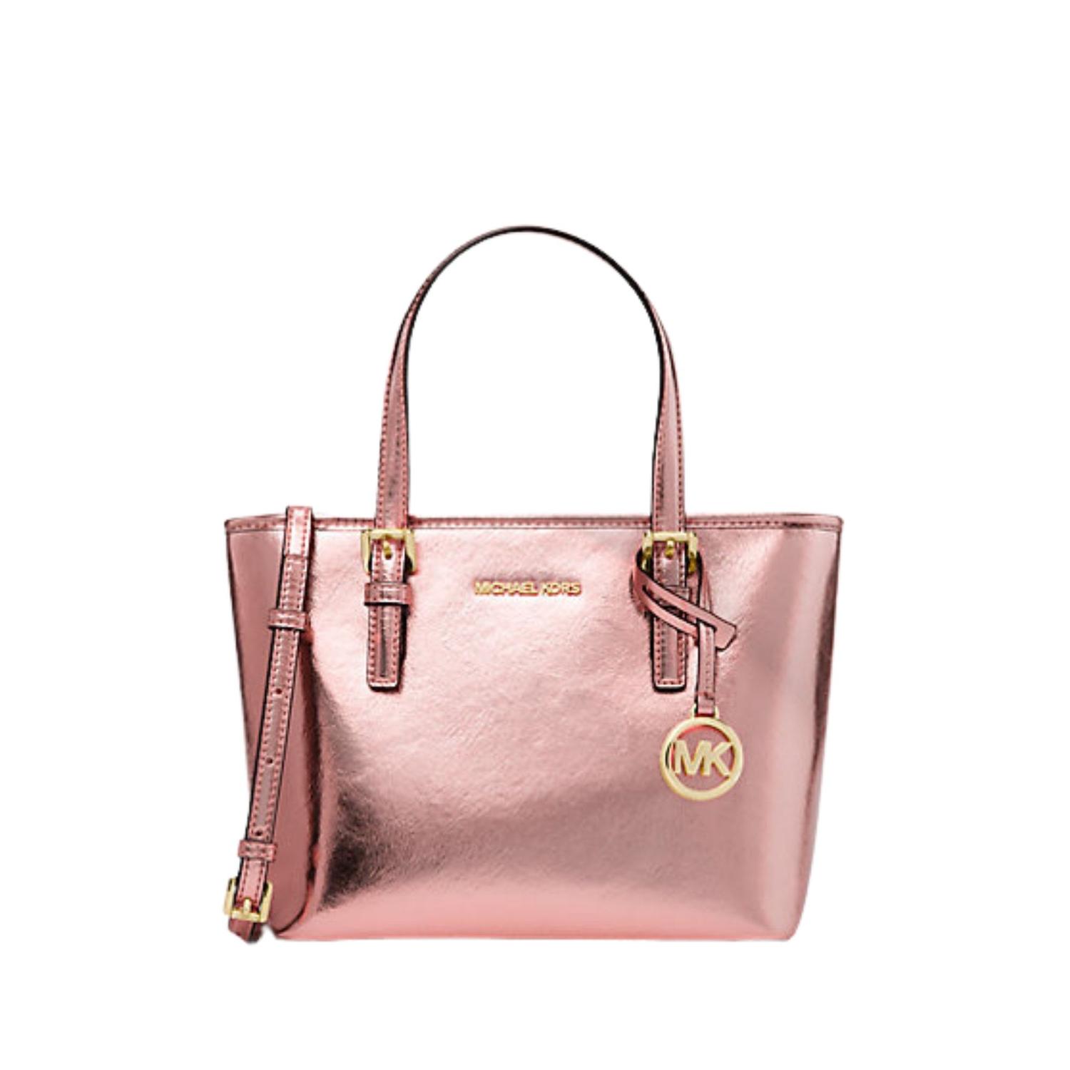 CARTERA DOBLE ASA MICHAEL KORS XS METALLIC TOP-ZIP TOTE BAG - ROSA TAMAÑO TALLA ÚNICA - 1