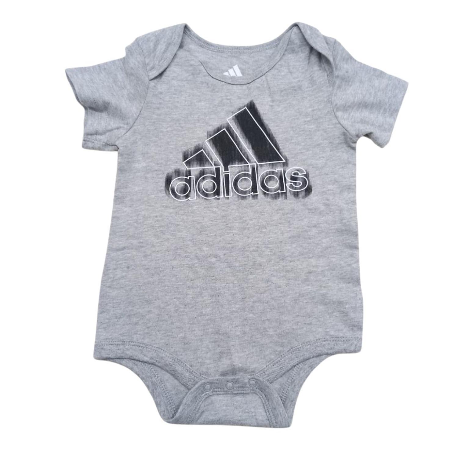 PACKX2 BEBECRECE BODYSUIT ADIDAS - GRIS Y NEGRO TAMAÑO 0 A 3 MESES - 2