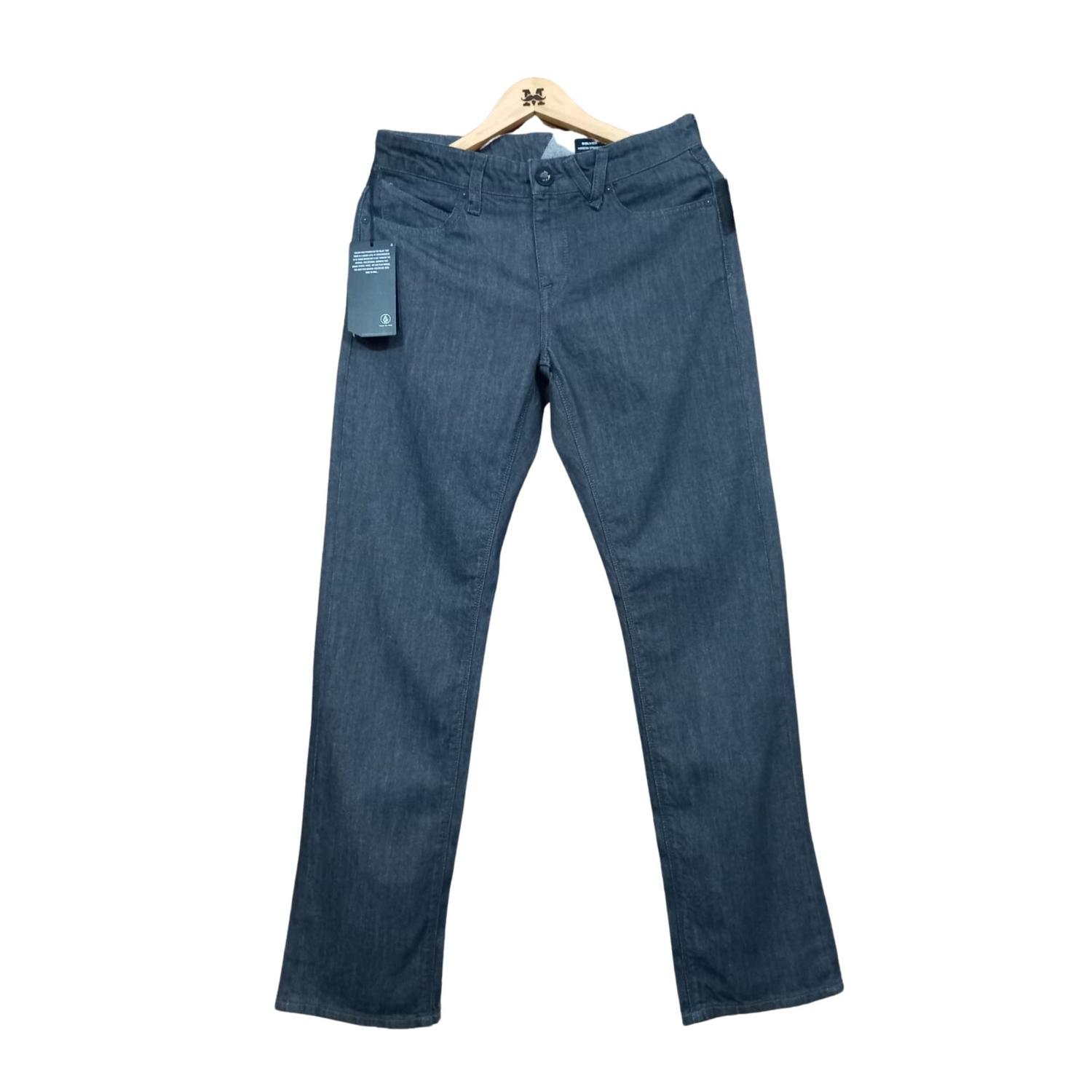 PANTALON JEAN VOLCOM SOLVER DENIM PARA HOMBRES - GRIS OSCURO - 1