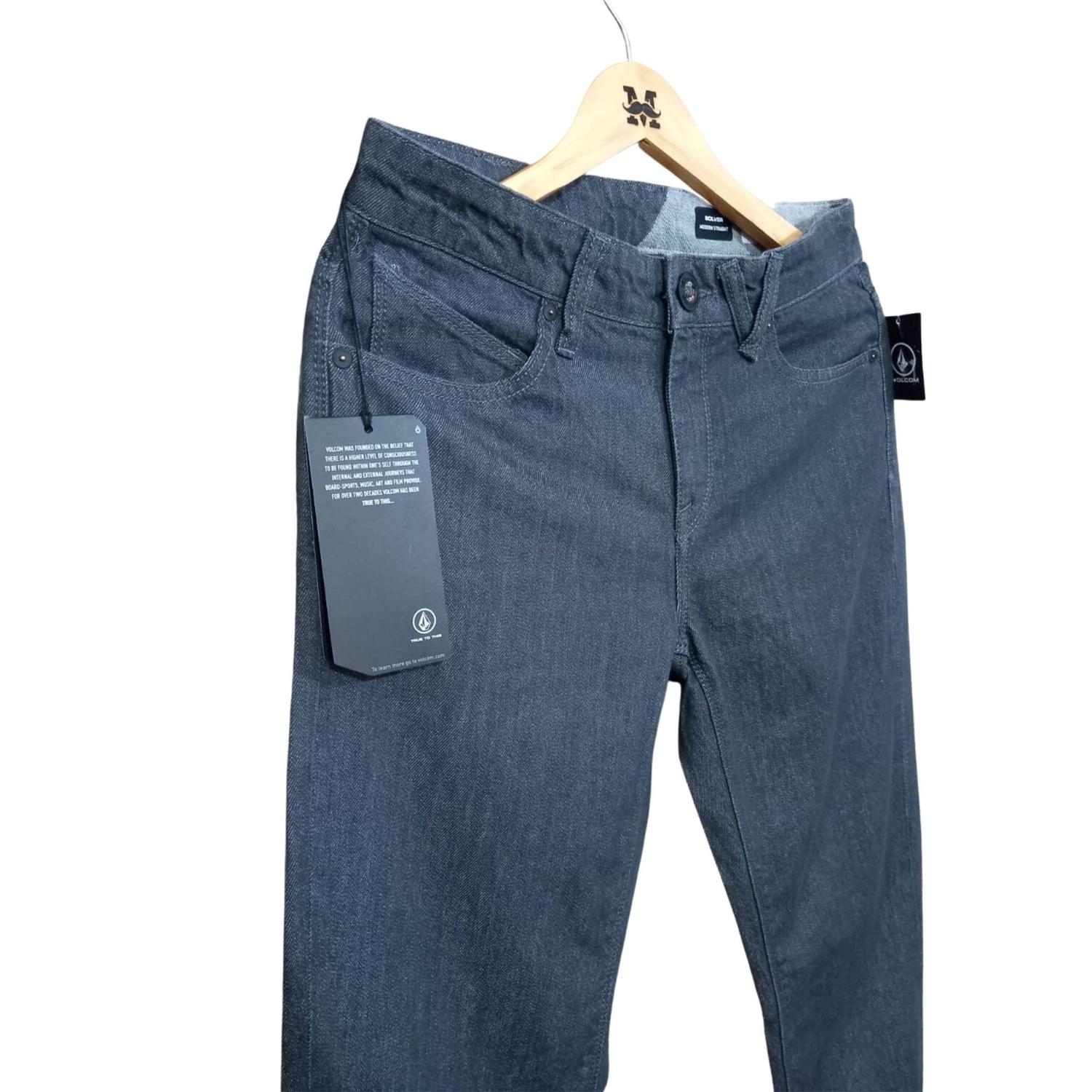PANTALON JEAN VOLCOM SOLVER DENIM PARA HOMBRES - GRIS OSCURO - 2