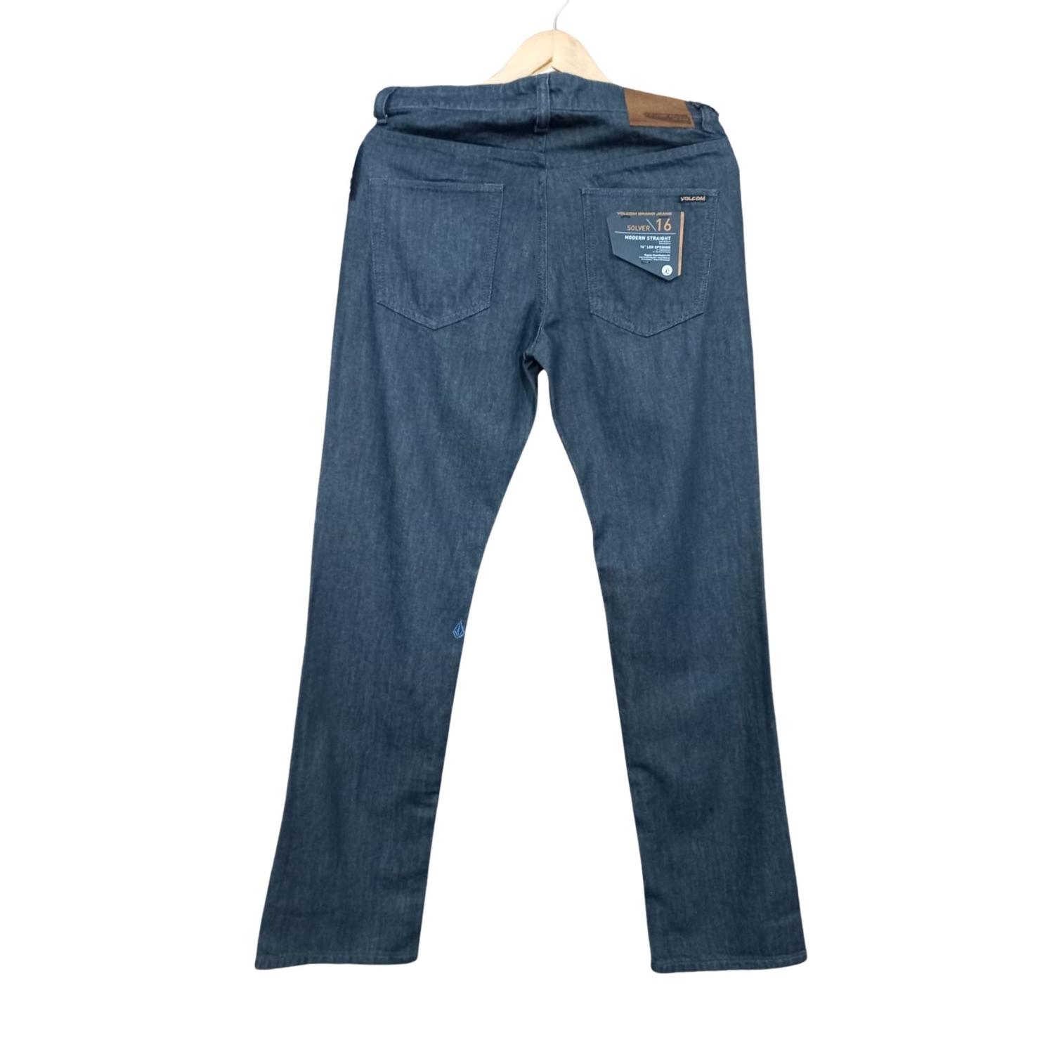 PANTALON JEAN VOLCOM SOLVER DENIM PARA HOMBRES - GRIS OSCURO - 3