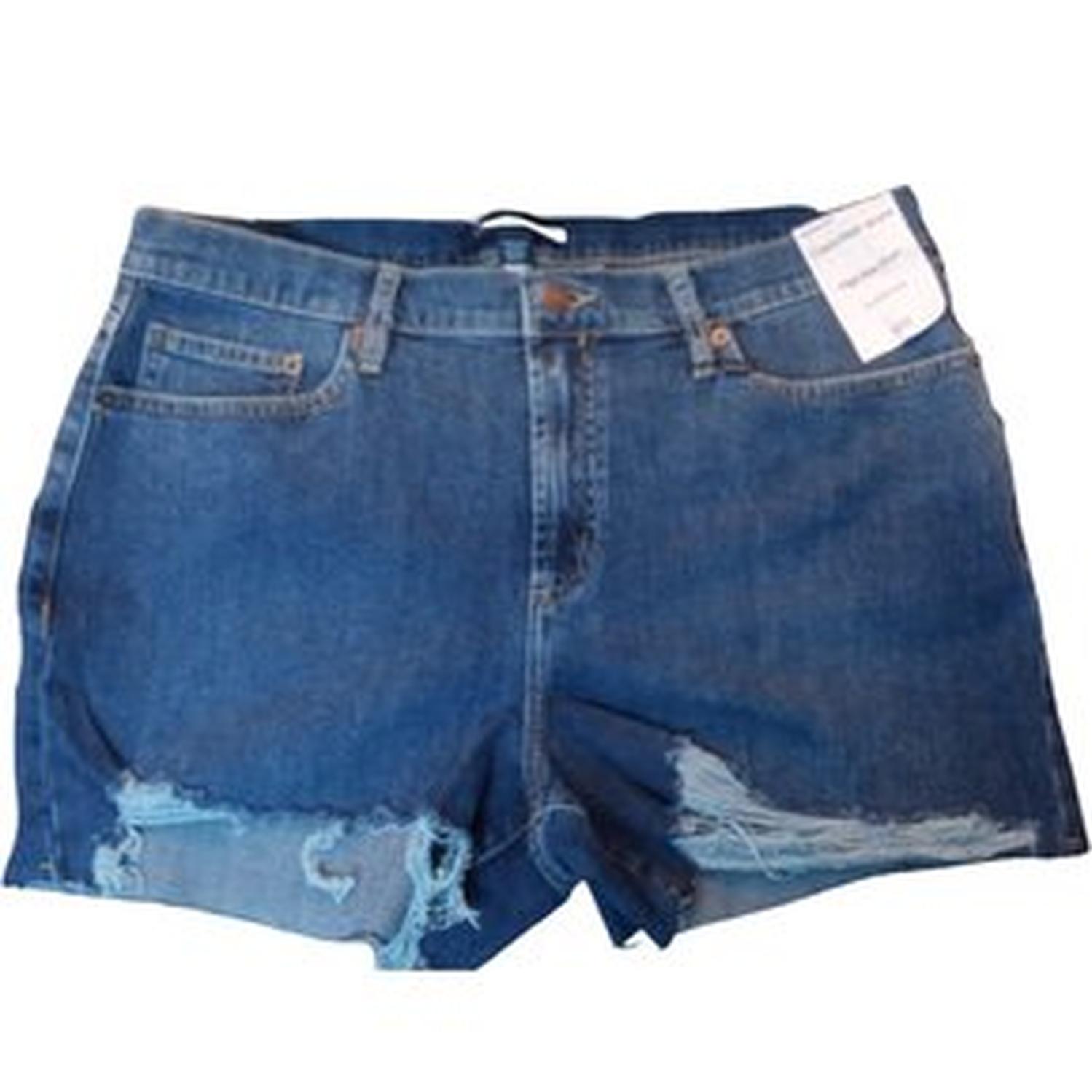 SHORT JEAN CALVIN KLEIN HIGH RISE DESTROY - AZUL - 1
