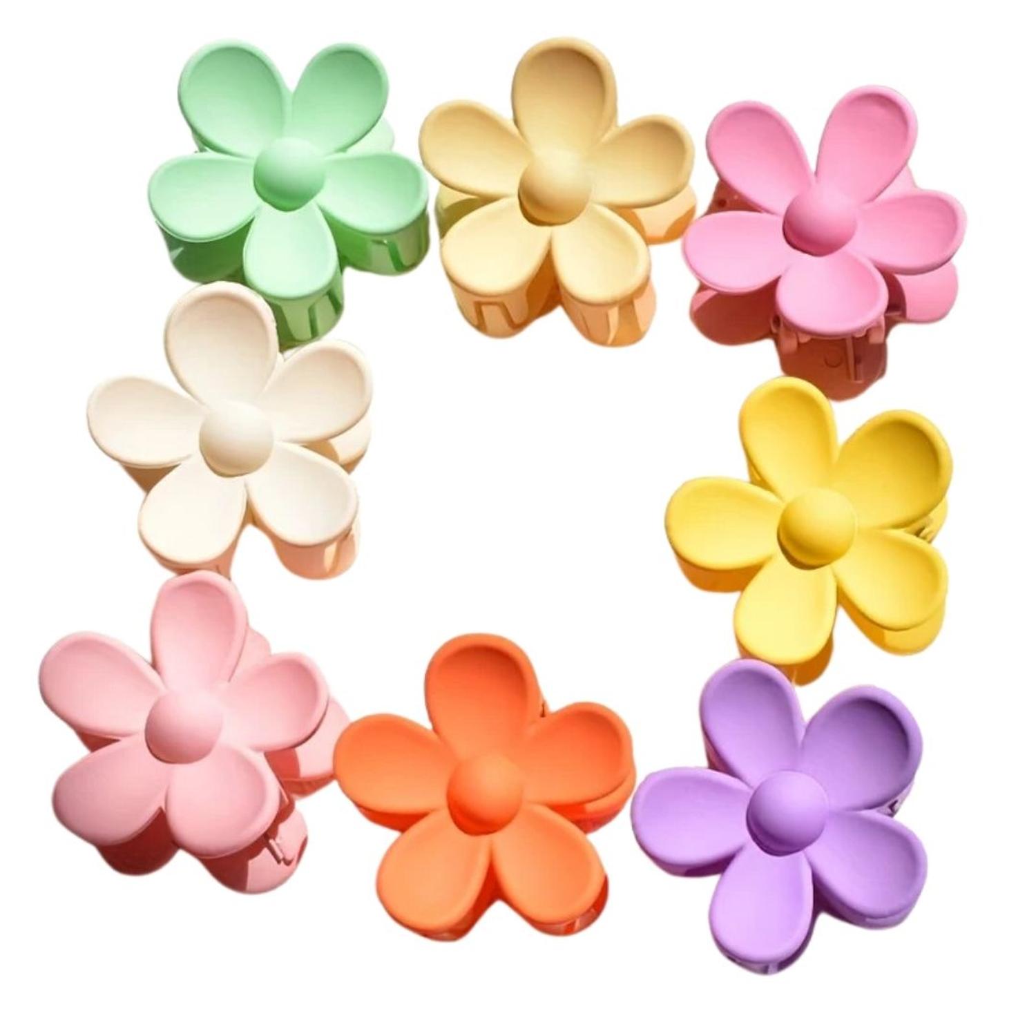 SETX8 MINI CLIPS PARA EL PELO EN FORMA DE FLOR ROSADO - 1