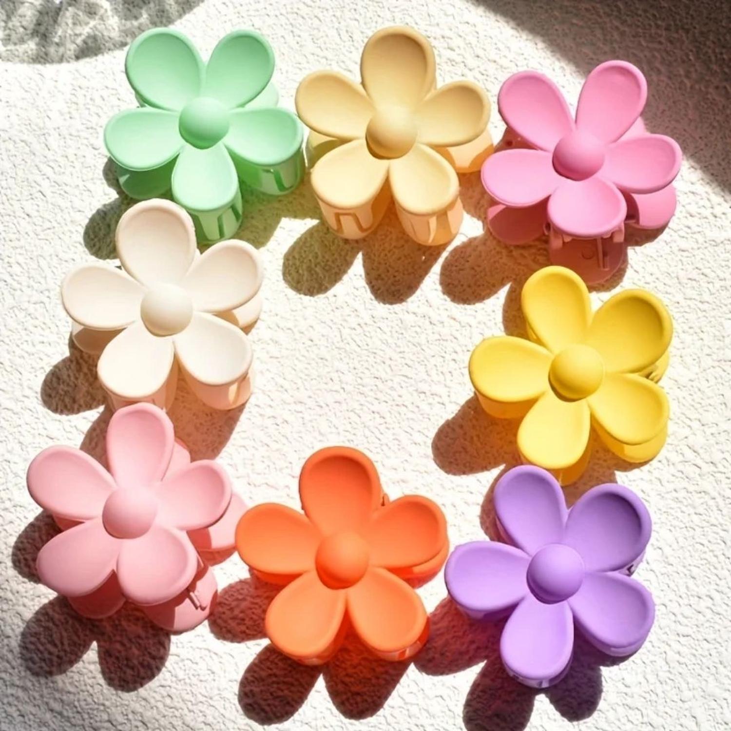 SETX8 MINI CLIPS PARA EL PELO EN FORMA DE FLOR ROSADO - 2