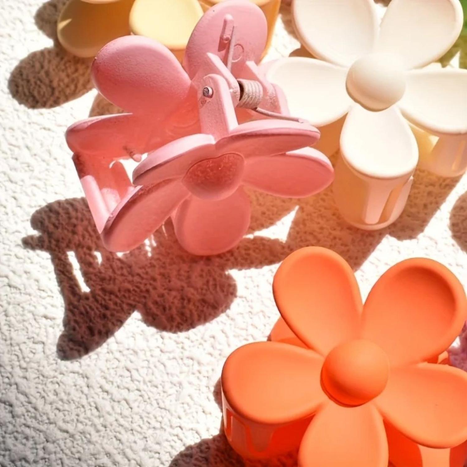 SETX8 MINI CLIPS PARA EL PELO EN FORMA DE FLOR ROSADO - 5