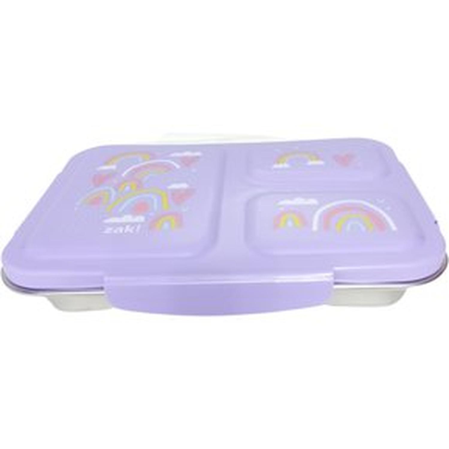 PACK X 3 LONCHERA ZAK! DESIGNS KIDS ACERO INOXIDABLE - MORADO ARCOÍRIS TAMAÑO 10 - 2