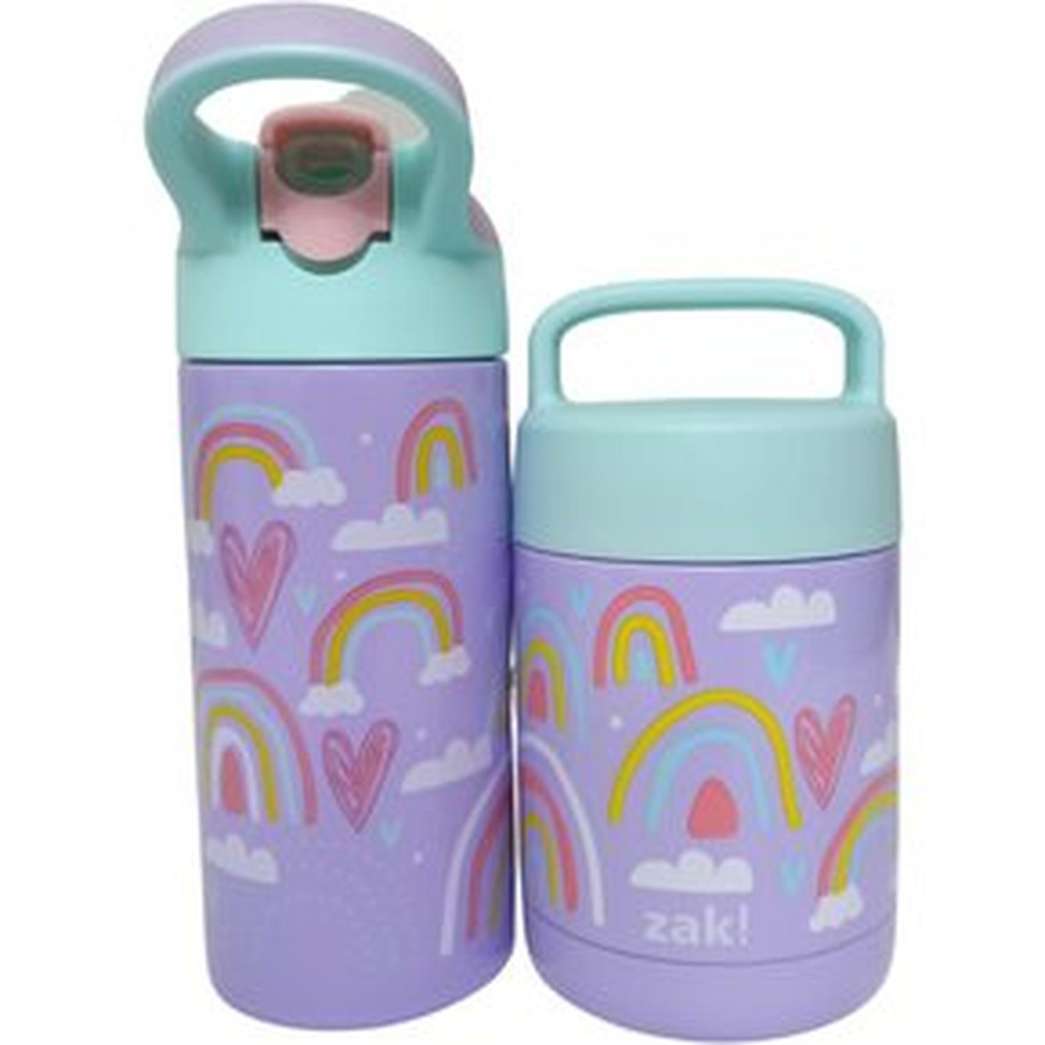 PACK X 3 LONCHERA ZAK! DESIGNS KIDS ACERO INOXIDABLE - MORADO ARCOÍRIS TAMAÑO 10 - 3